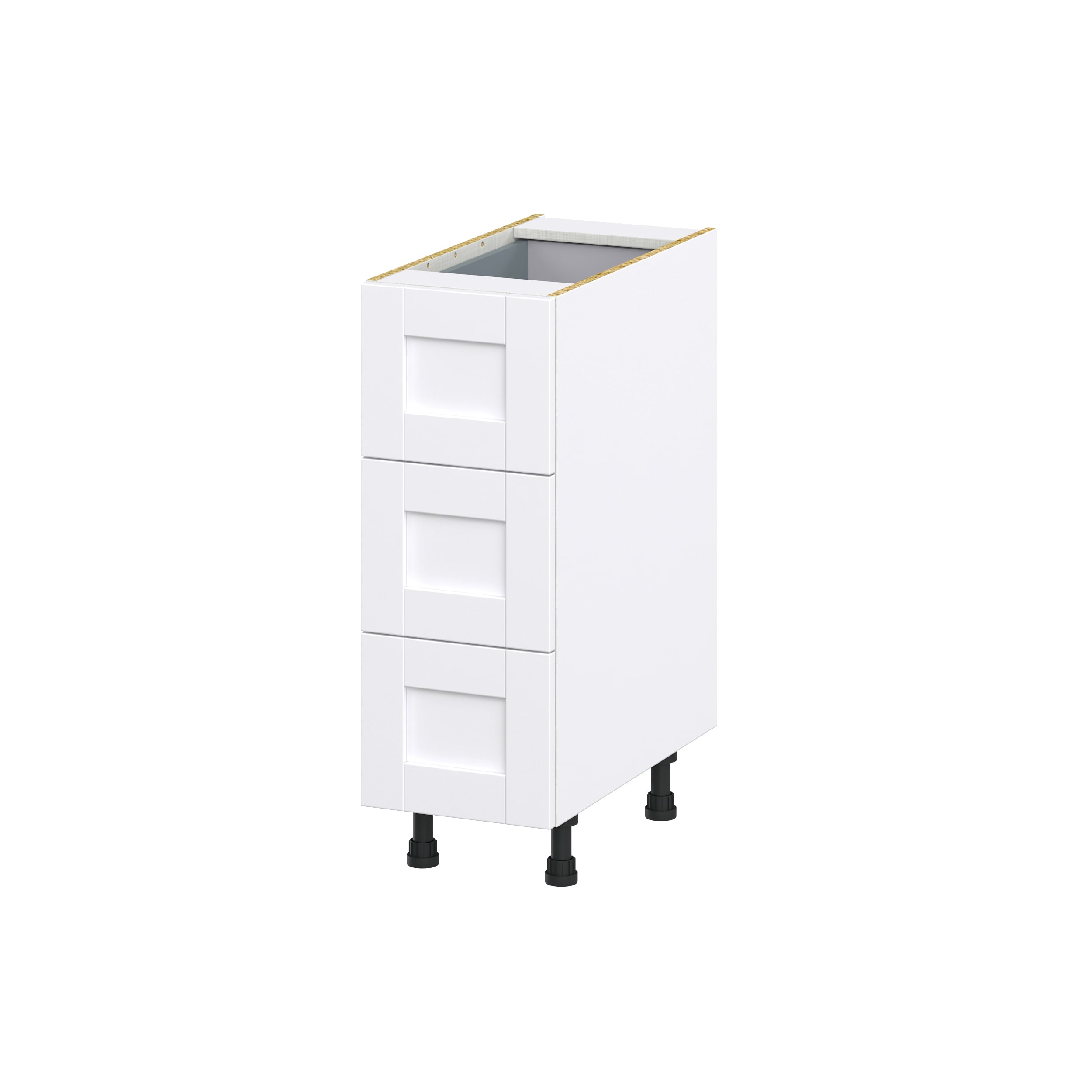 Hugo&Borg Rosemont 12-in W x 34.5-in H x 24-in D Glacier White 3-Drawer Base Fully Assembled Cabinet (Recessed Panel Style)