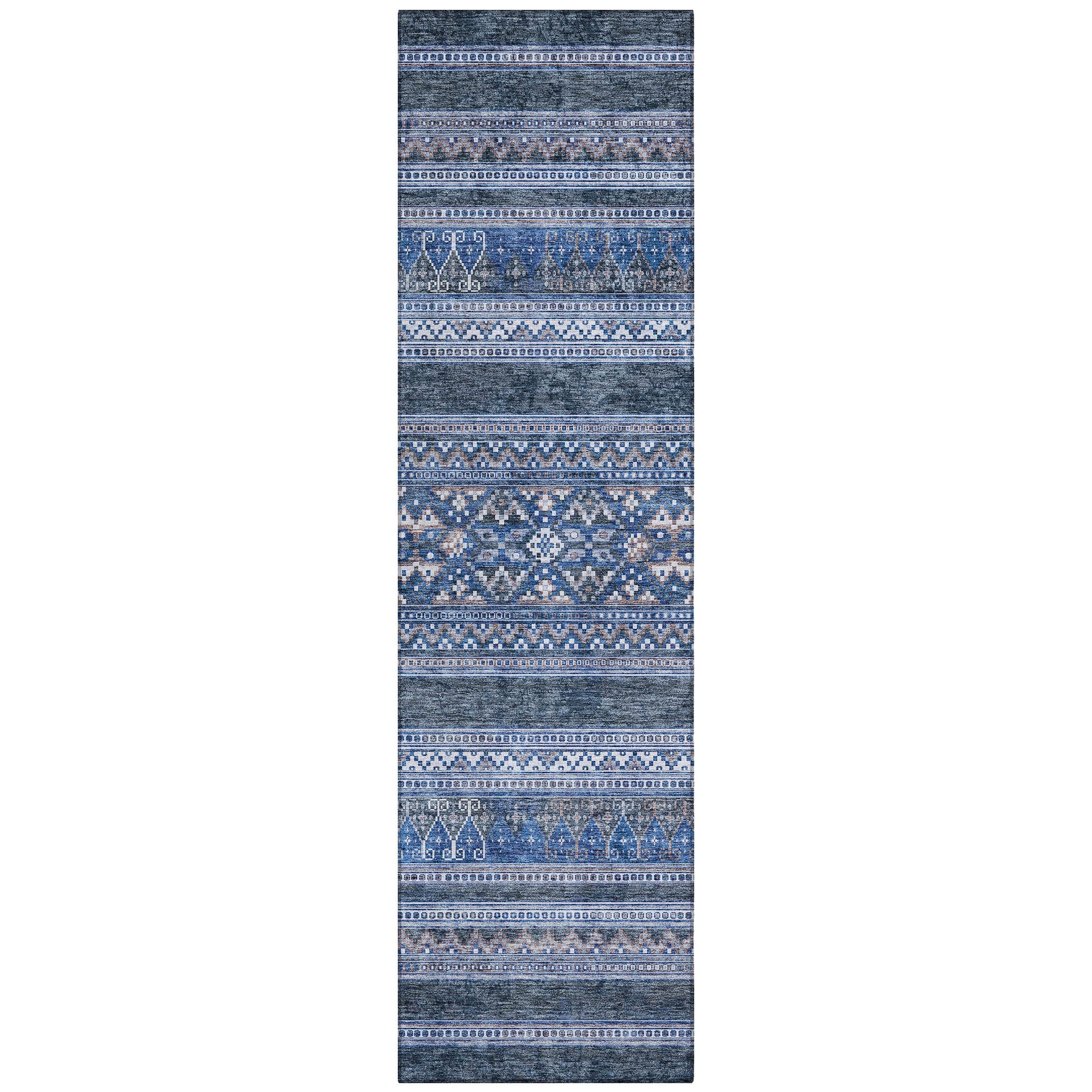 Addison Rugs ACN714NA2X8 Chantille ACN714NA 2 x 7 (ft) Polyester Navy Rectangular Indoor/Outdoor Geometric Machine washable Area rug