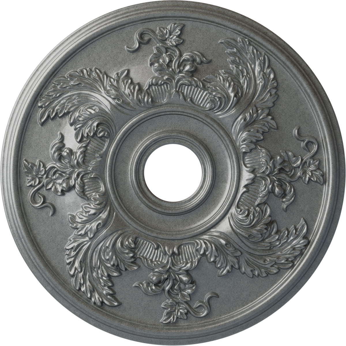 Ekena Millwork CM23ACPLS Acanthus Twist 23.625-in W x 23.625-in L Painted Platinum Polyurethane Whole Ceiling Medallion