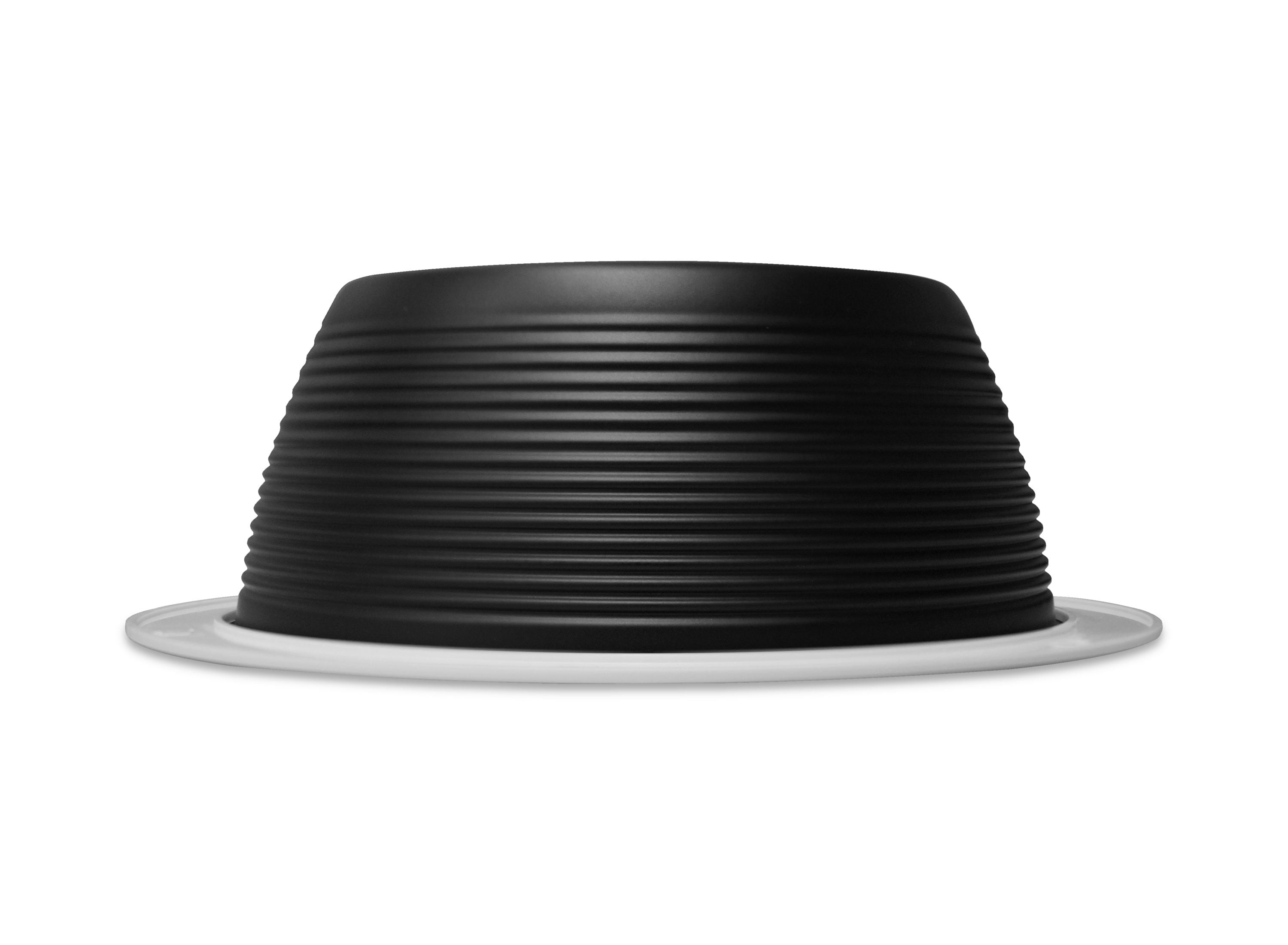 6-Inch Black and White Steel Baffle Recessed Trim