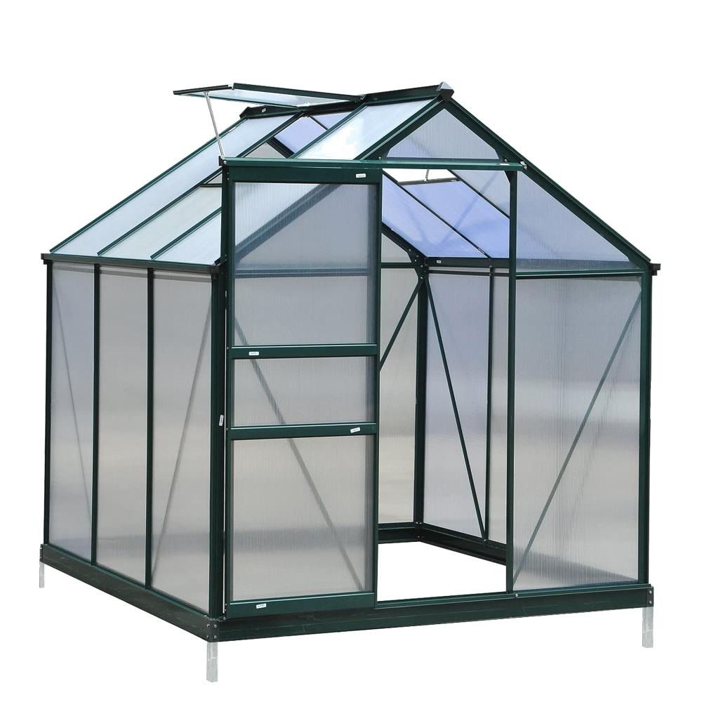 Veikous 6 Ft L X 6 Ft W X 6 4 Ft H Green Greenhouse Kit In The Greenhouses Department At Lowes Com