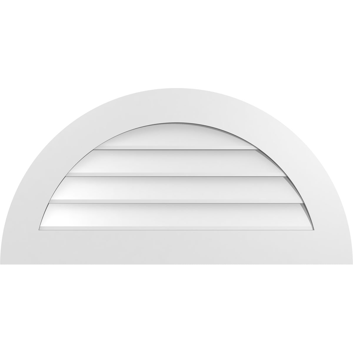 Ekena Millwork GVPHR36X1801SN 36-Inches x 18-Inches Off-white Half round PVC Gable Louver Vent