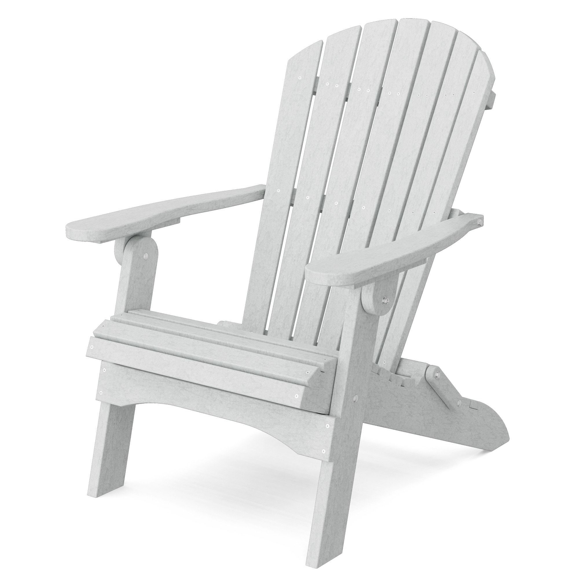 Wildridge LCC-107-LG Heritage Folding Light Gray HDPE Frame Stationary Adirondack Chair with Slat Seat