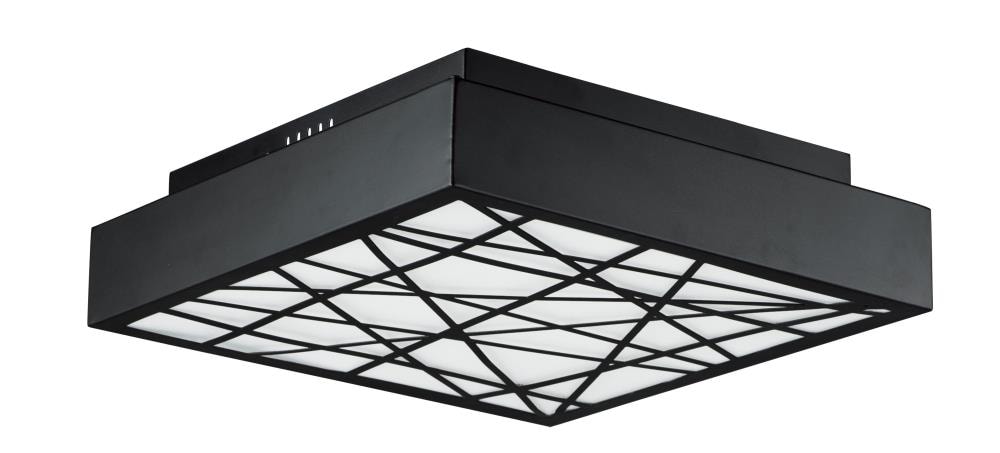 ET2 E20645-61BK Intersect 1 -Light 15.75-in Black Integrated LED Flush Mount Light