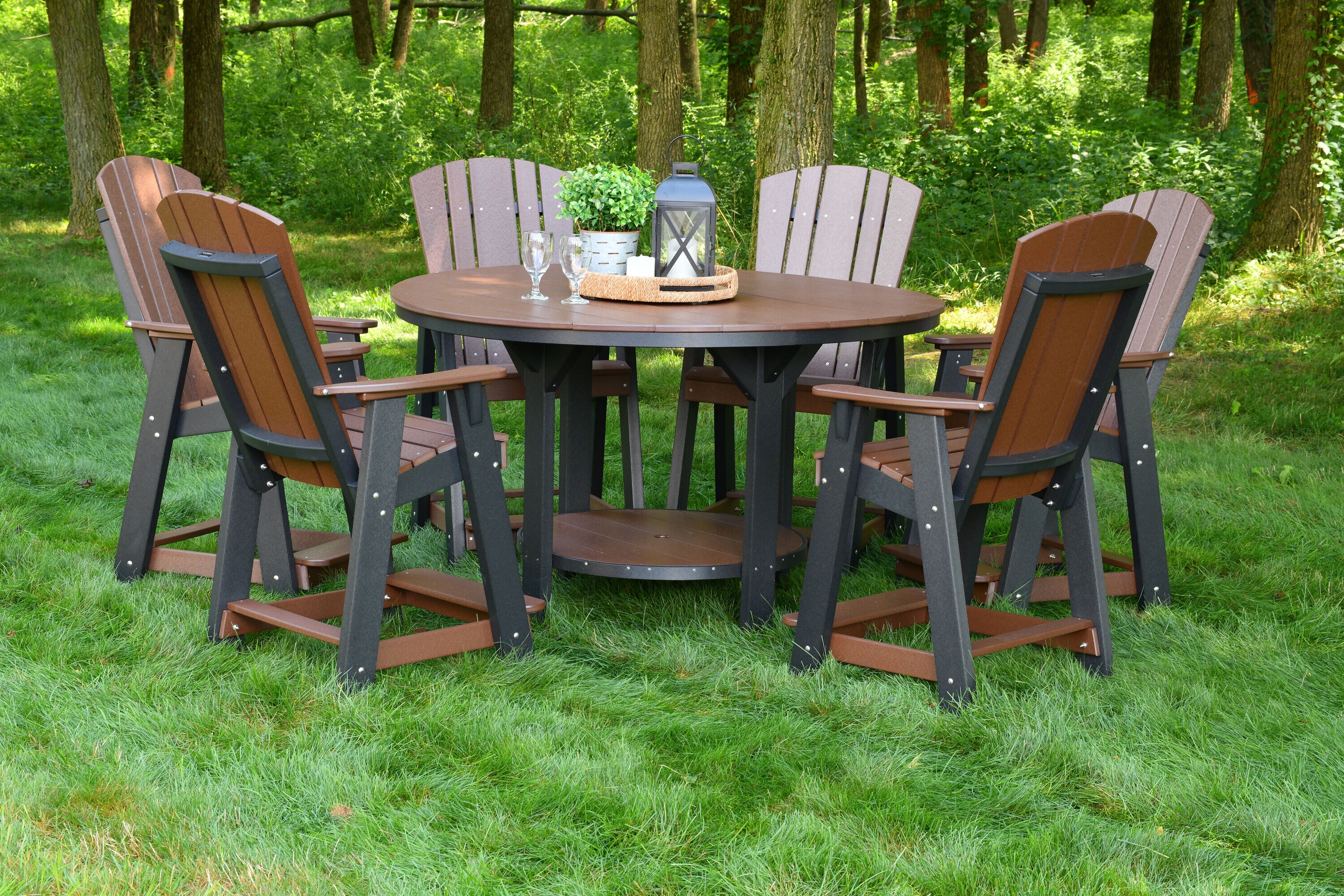 Wildridge Heritage 7 Piece Green Patio Dining Set With 6 Stationary Chairs In The Patio Dining 