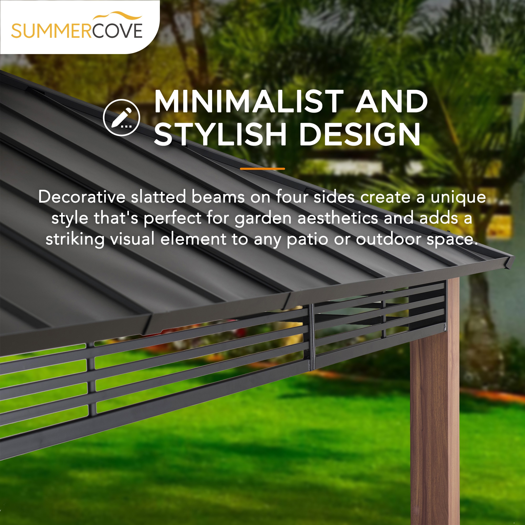 Sunjoy Roberts 13 x 15 ft. Black Steel Frame Hardtop Gazebo