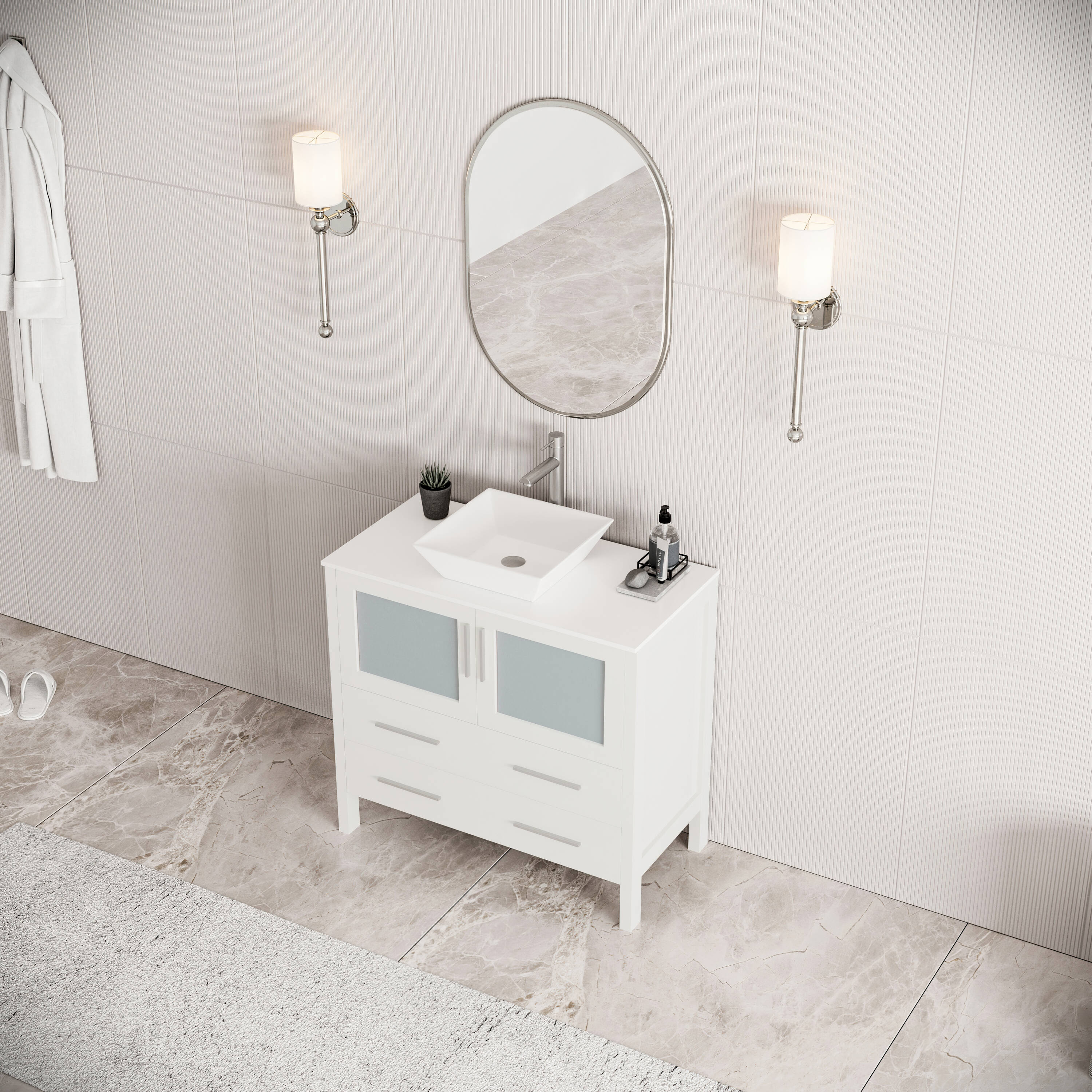 Fresca FCB6236WH-CWH-V Bath-Vanity-Combo - View #4