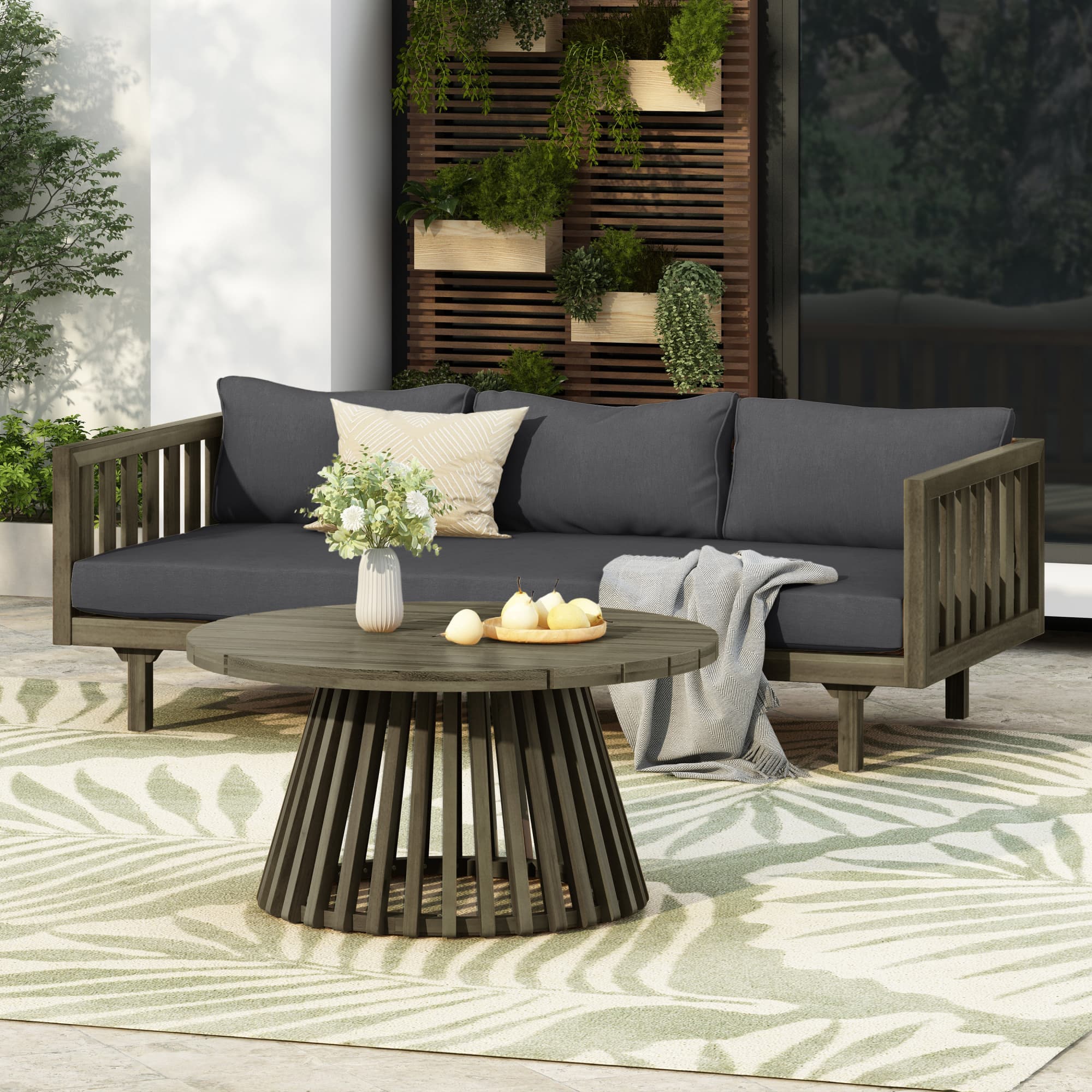 Lycvki 03DXZ-09 2 -Piece Patio Sofa Conversation Set with Multiple color/finishes Cushions