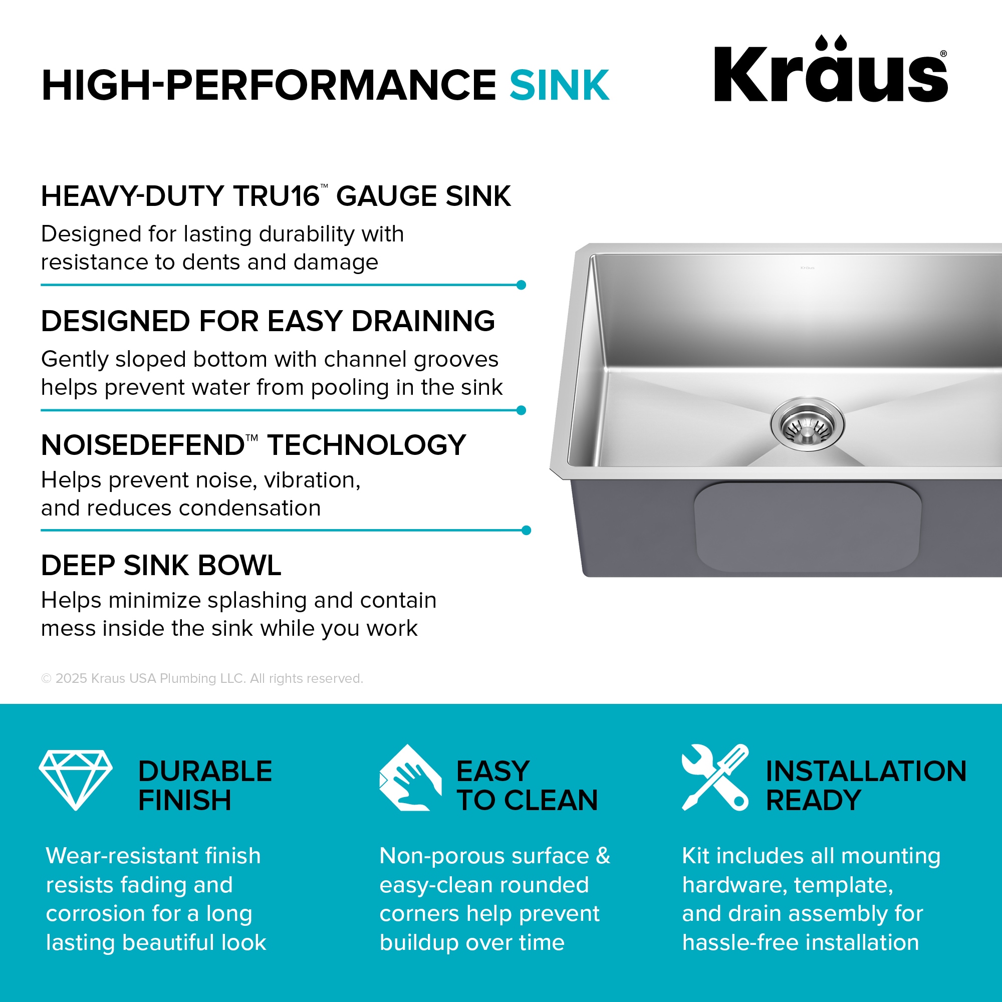 Kraus KHU100-28 Kitchen-Sinks - View #12