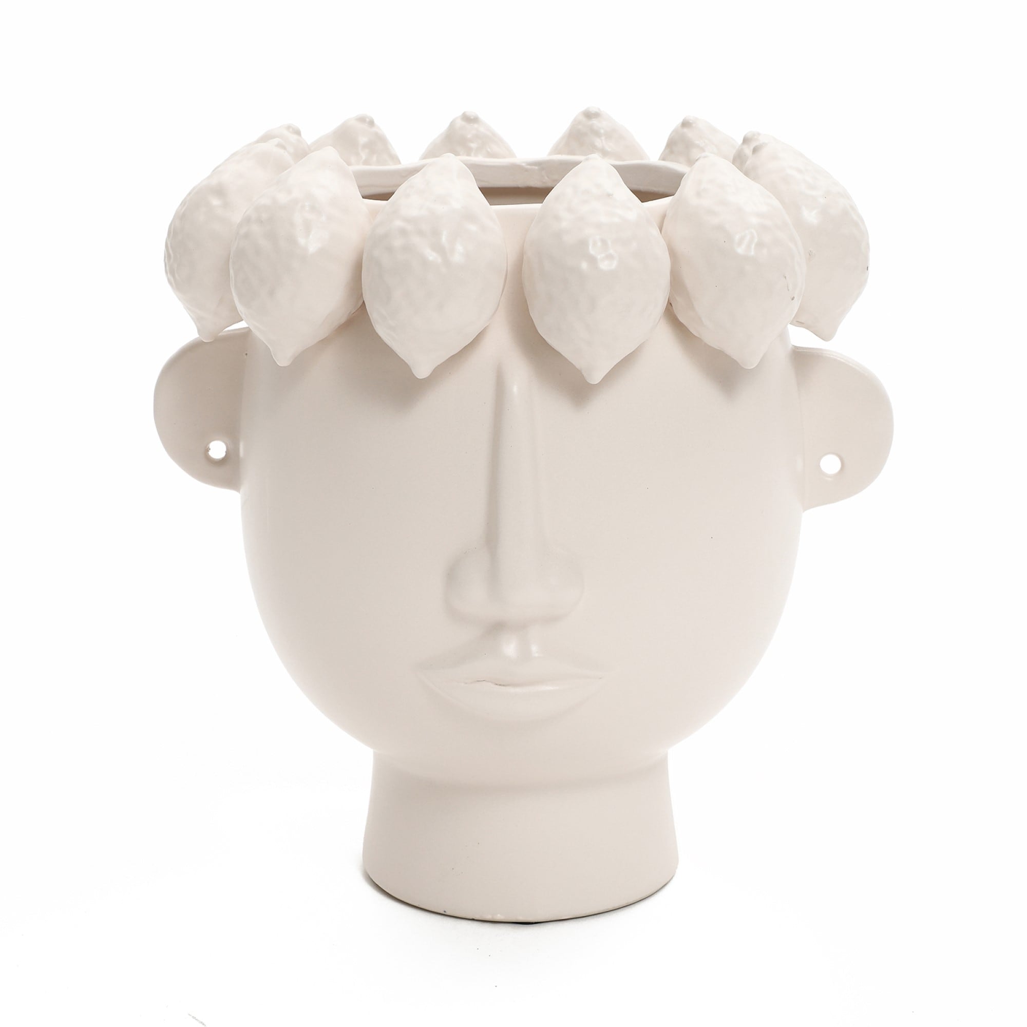 LuxenHome WHD2179 White Ceramic Modern Vase