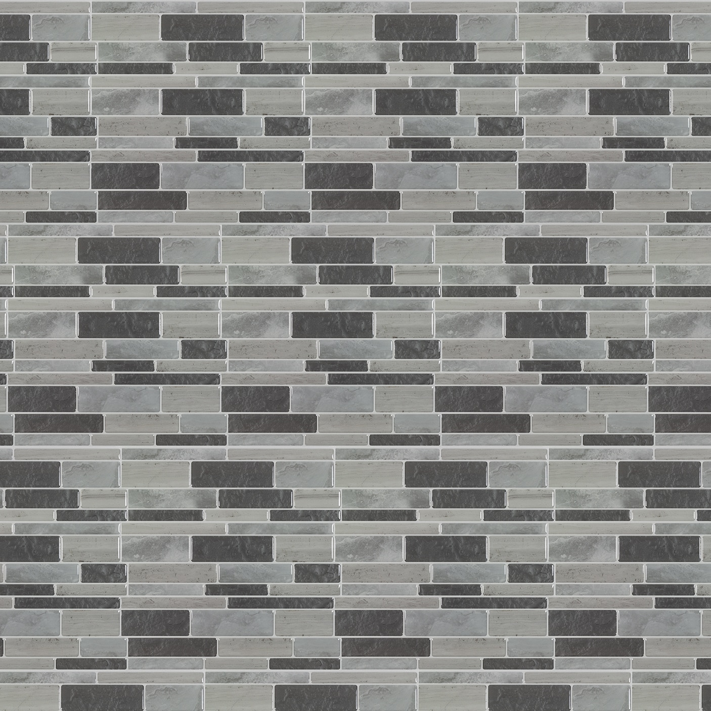 Peel&Stick Mosaics PS121PEEL1010 Silver Mist 10-in x 10-in Glossy Composite Linear Mosaic Wall Tile ( 0.65-sq ft Piece )