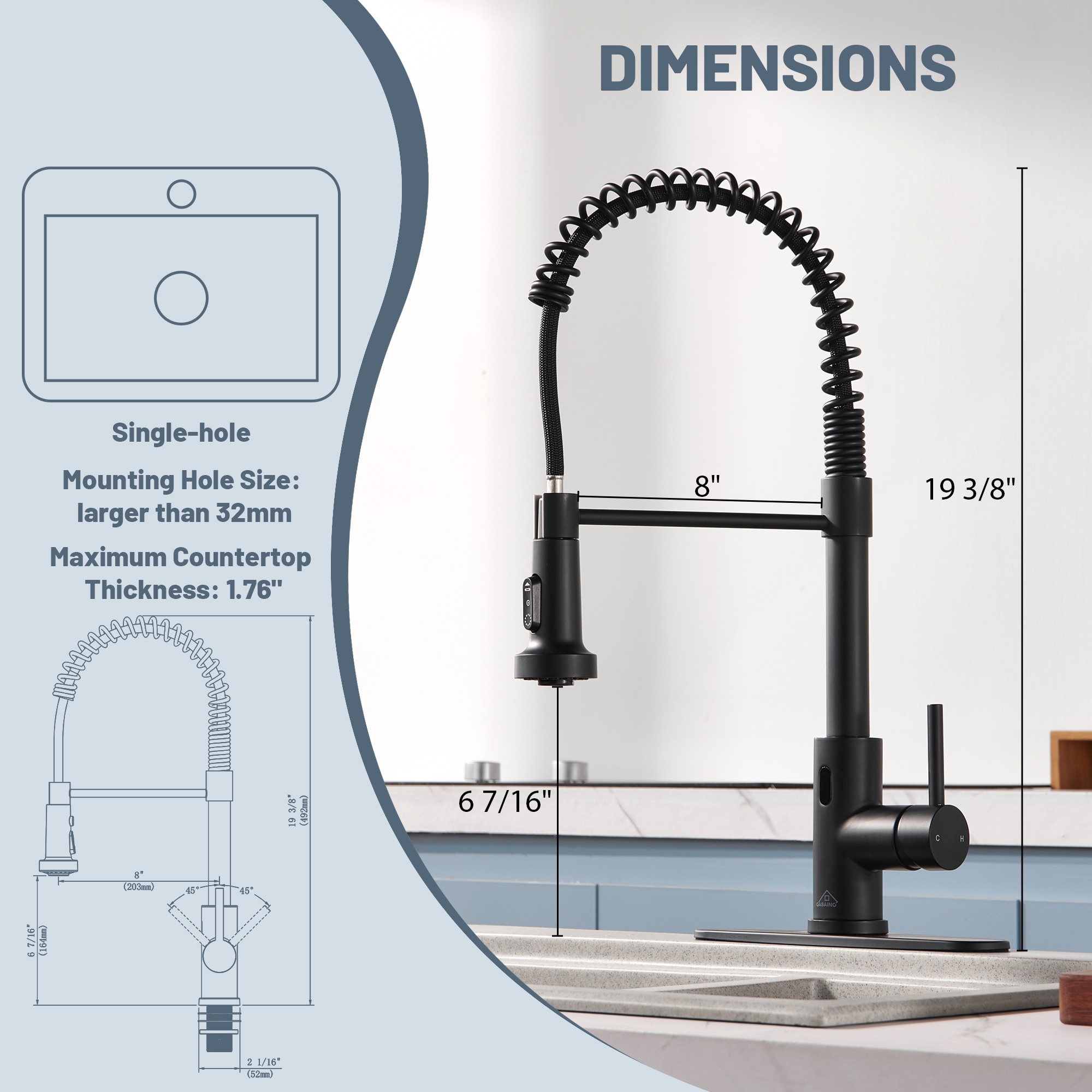 Mondawe MD-D70-MB Kitchen-Faucets - View #8