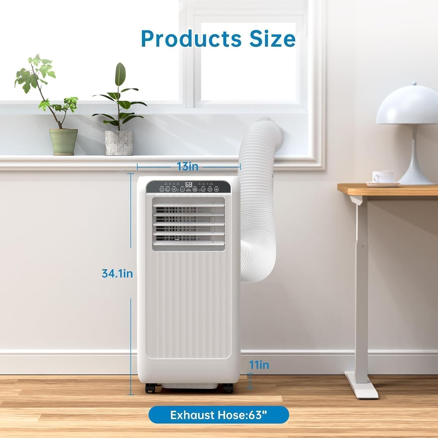 Qeetex LSAPHO10G432QL 8000 BTU Portable Air Conditioner Black with Remote Control Dehumidifier and Fan for Rooms up to 350 Sq Ft