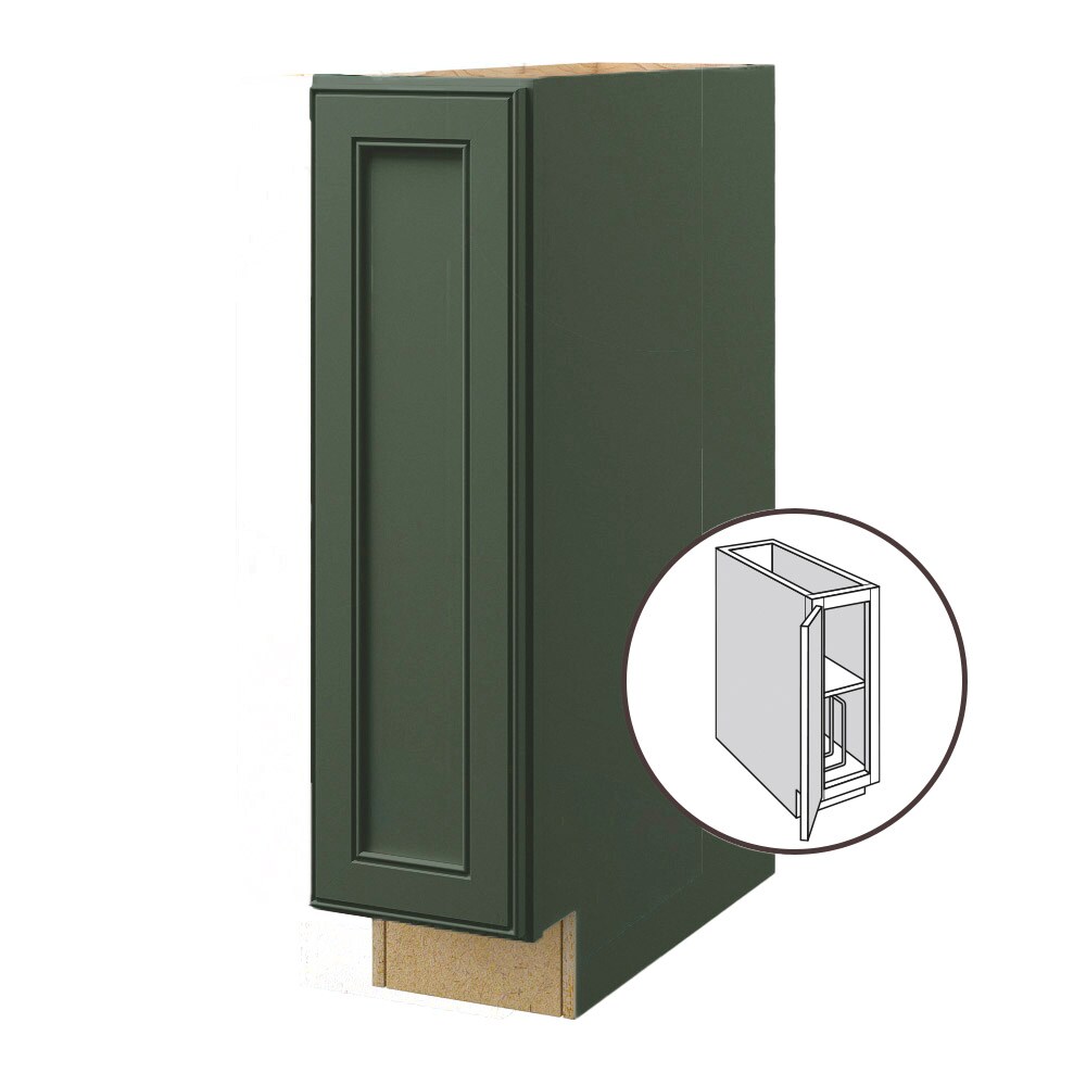 allen + roth 20093HR Heathrow 9-in W x 34.5-in H x 24-in D Sage Base Fully assembled Cabinet (Recessed Panel Square)