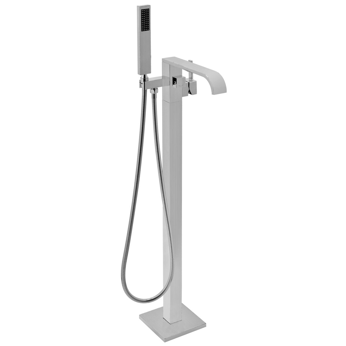 AKDY TF0017 Brush nickel 1-handle Freestanding Low-arc Bathtub Faucet with Hand Shower ( Valve Included )