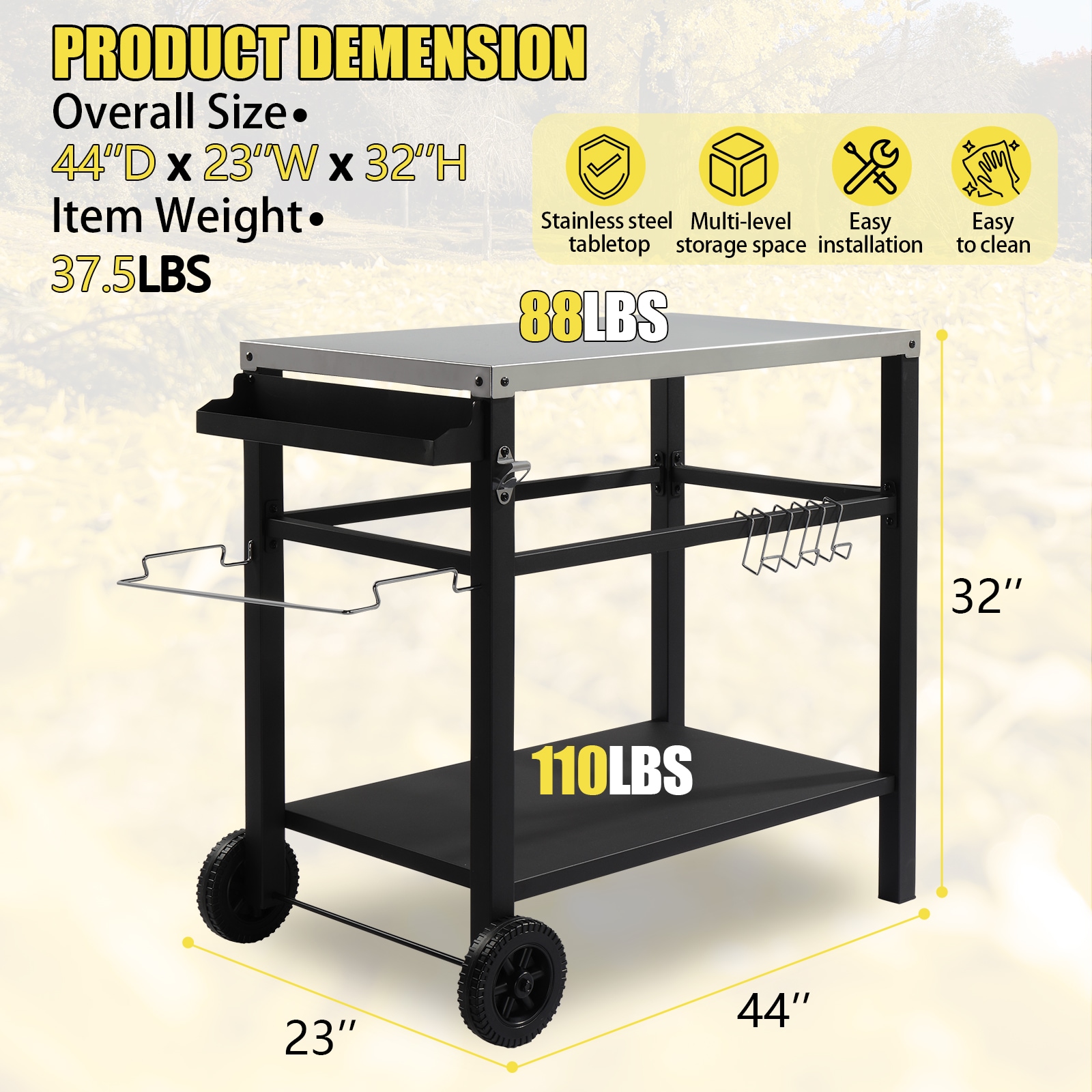 Outopee LO1G57000684 Grill-Carts-Grill-Stands - View #2
