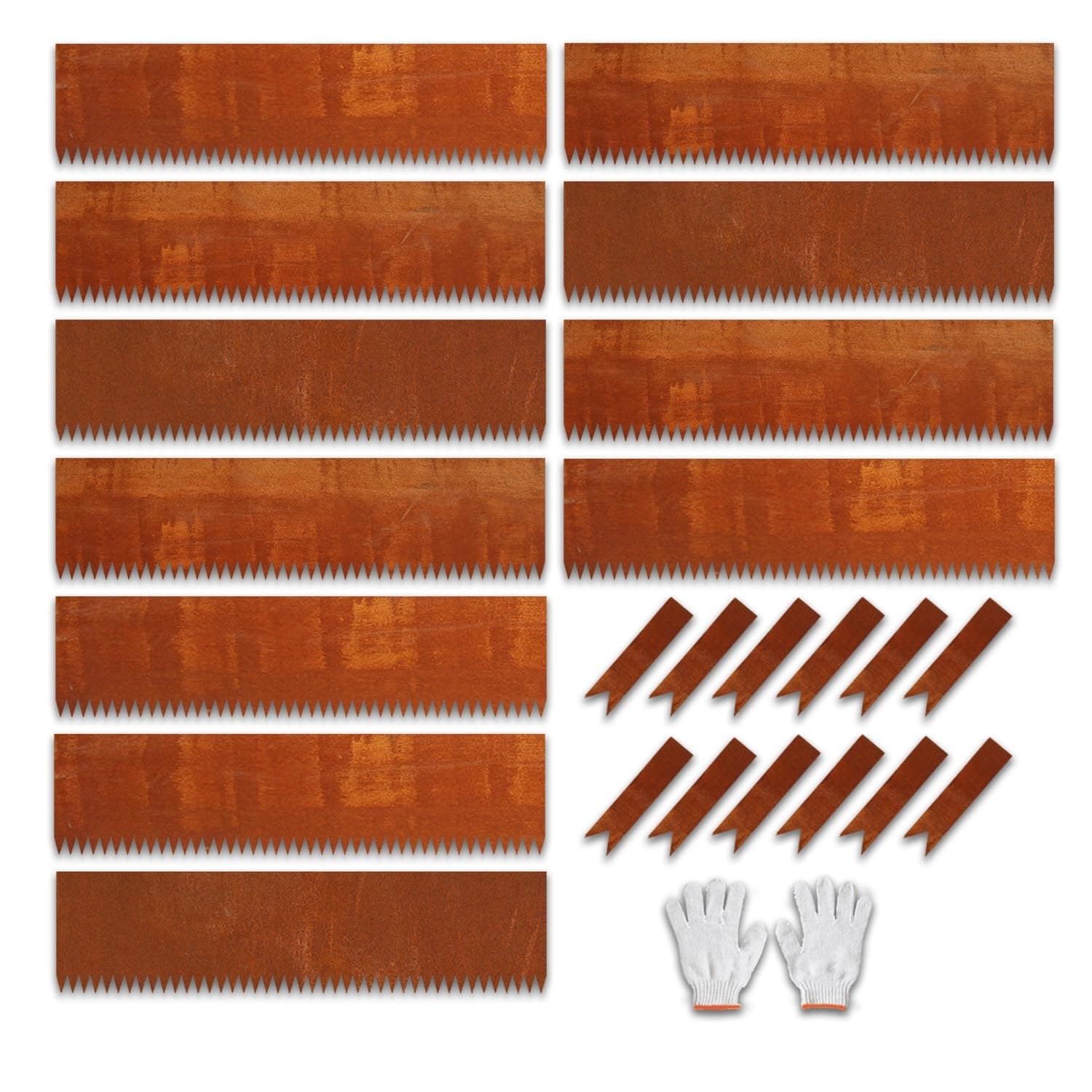 Justincity  Corten Steel Landscape Edging 40 Inch Long 10 Inch High 18 Gauge 11 Pack with 12 Stakes Rust Finish for Gardens Yards Parks Lawns