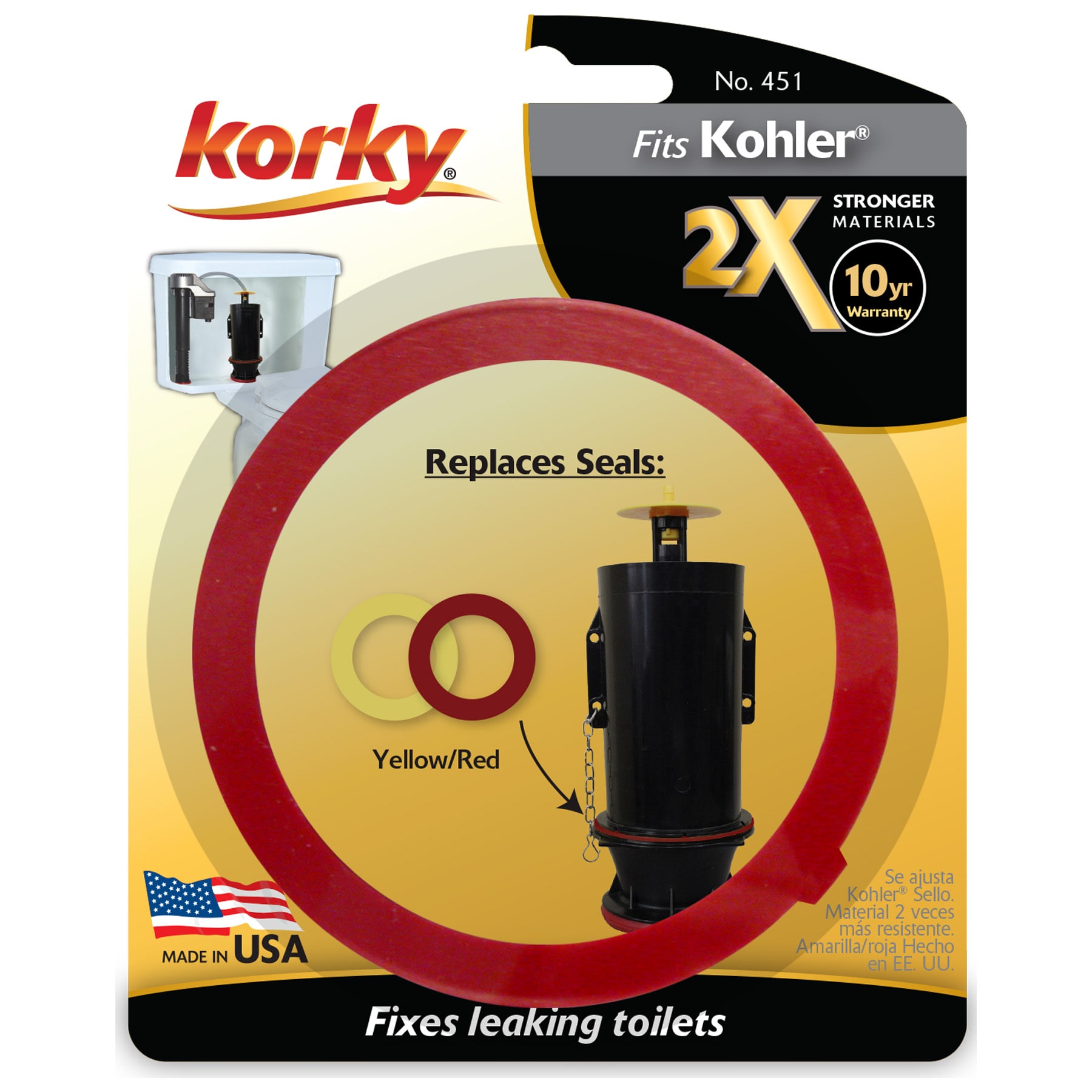 Korky Universal Toilet Repair Kit for Kohler Toilets - Includes 