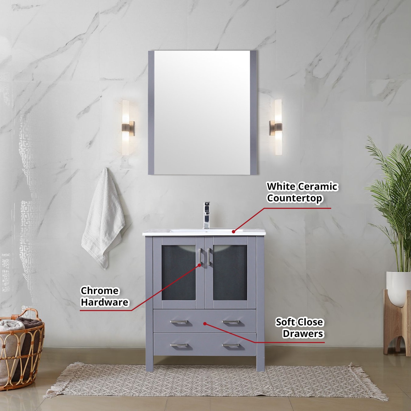 Lexora LV341830SBESM28F Bath-Vanity-Combo - View #7