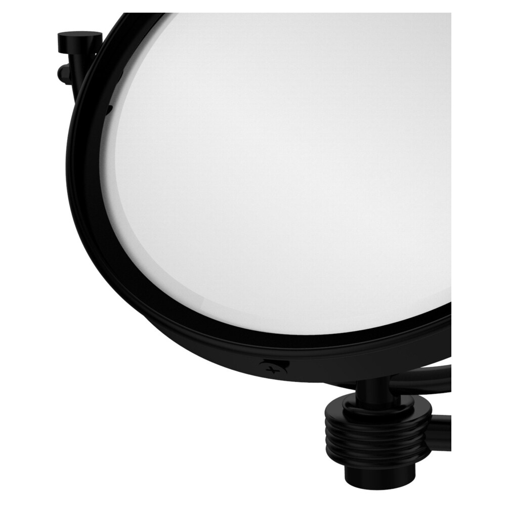 Allied Brass 8-in x 10-in Matte Gray Double-Sided Magnifying Wall-Mounted Vanity Mirror