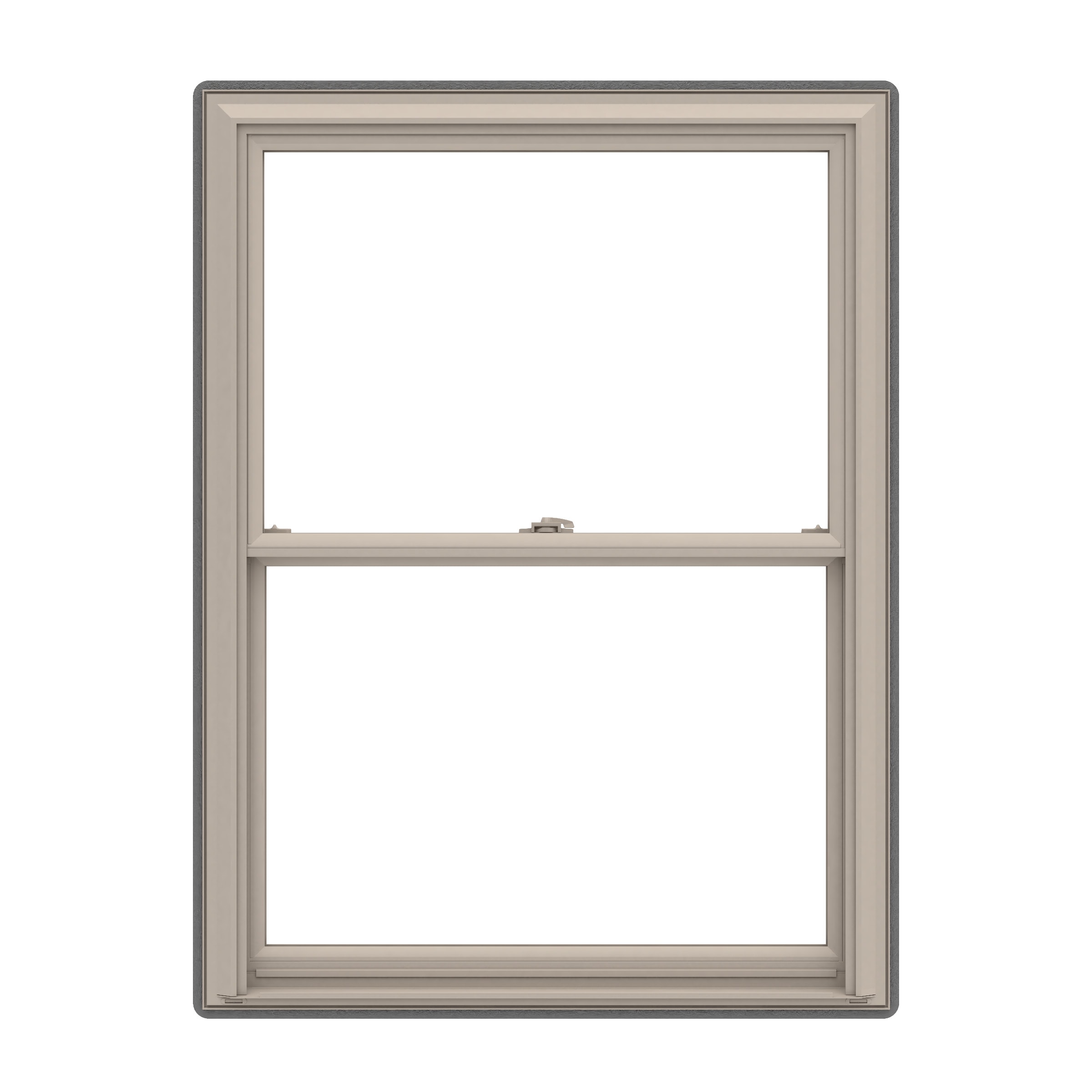 Pella 150 Series Replacement 27-1/2-in x 44-1/2-in x 3-1/4-in Jamb Fossil  Vinyl Low-e Argon Double Hung Window Full Screen Included in the Double  Hung Windows department at