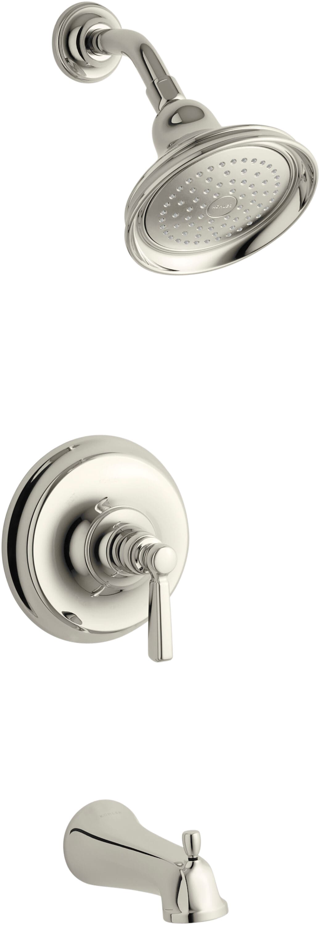 KOHLER TS10582-4-SN Bancroft Vibrant Polished Nickel 1-handle Single function 5.96-Inches Round Bathtub and shower Faucet