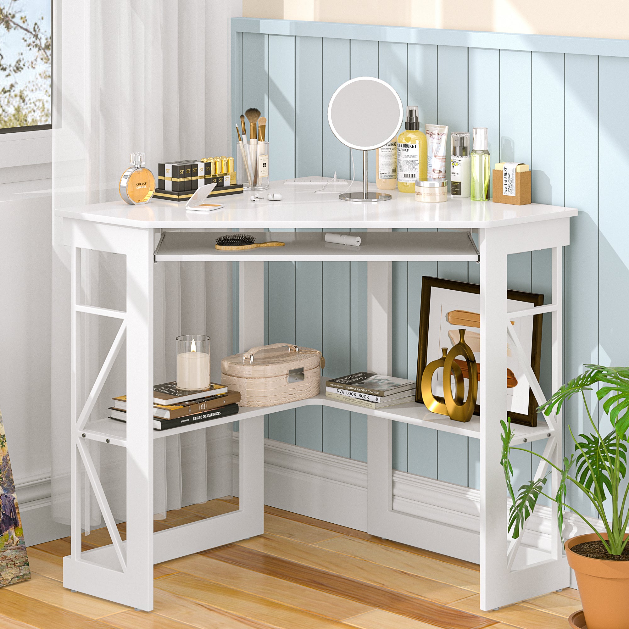 Vecelo LOE-XJM-CD03-WHT-UP desks - View #2