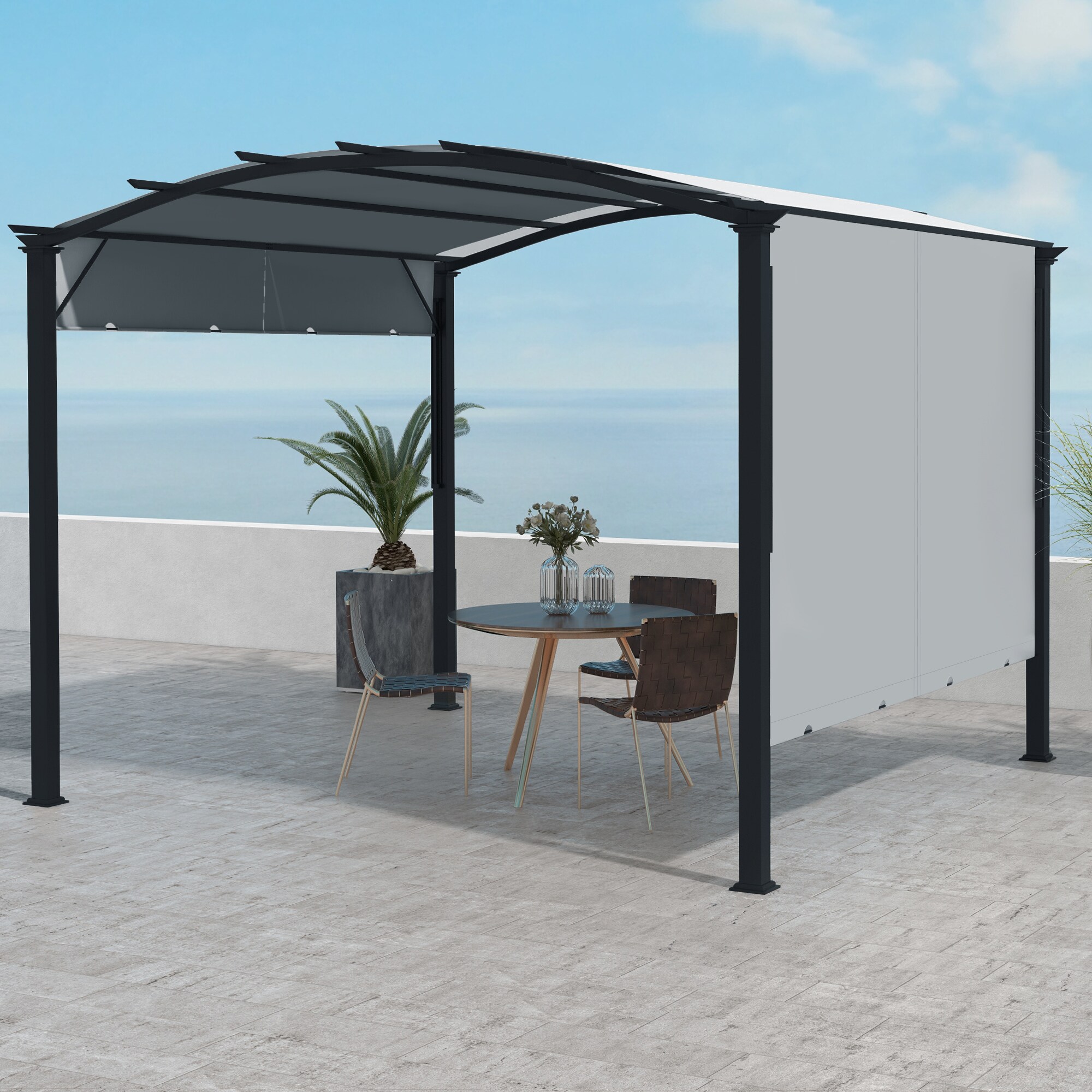 Outsunny 84C-243V00GY Wood-Resin-Gazebos - View #2