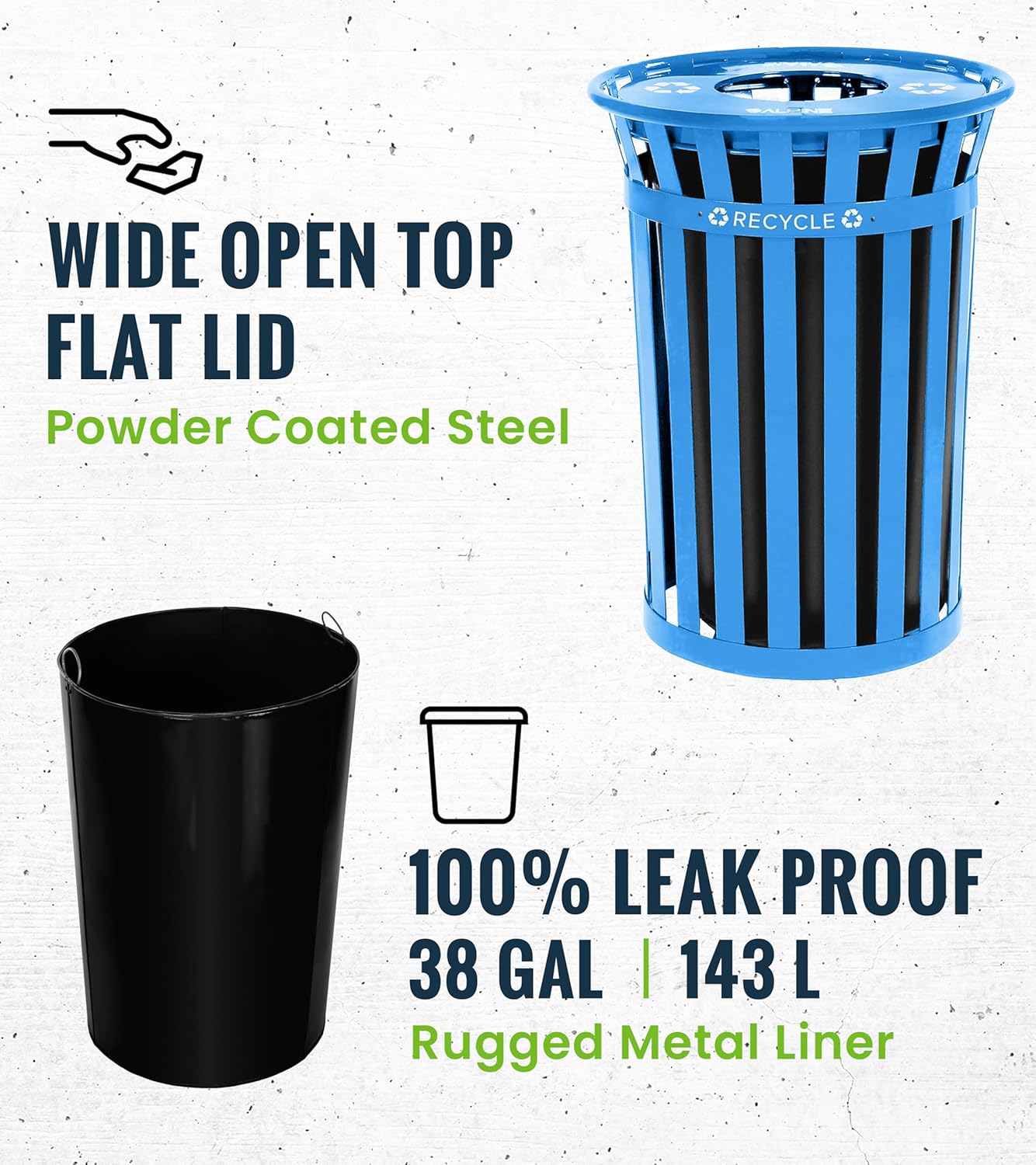 Alpine Industries 47938BLU2PK Recycling-Bins - Thumbnail View #5