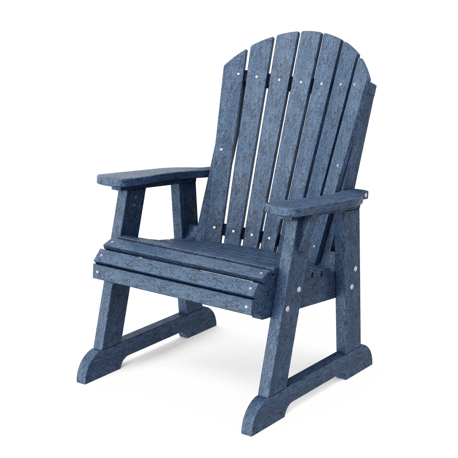 Wildridge LCC-117-PB Heritage High Fan Back Patriot Blue HDPE Frame Stationary Adirondack Chair with Slat Seat