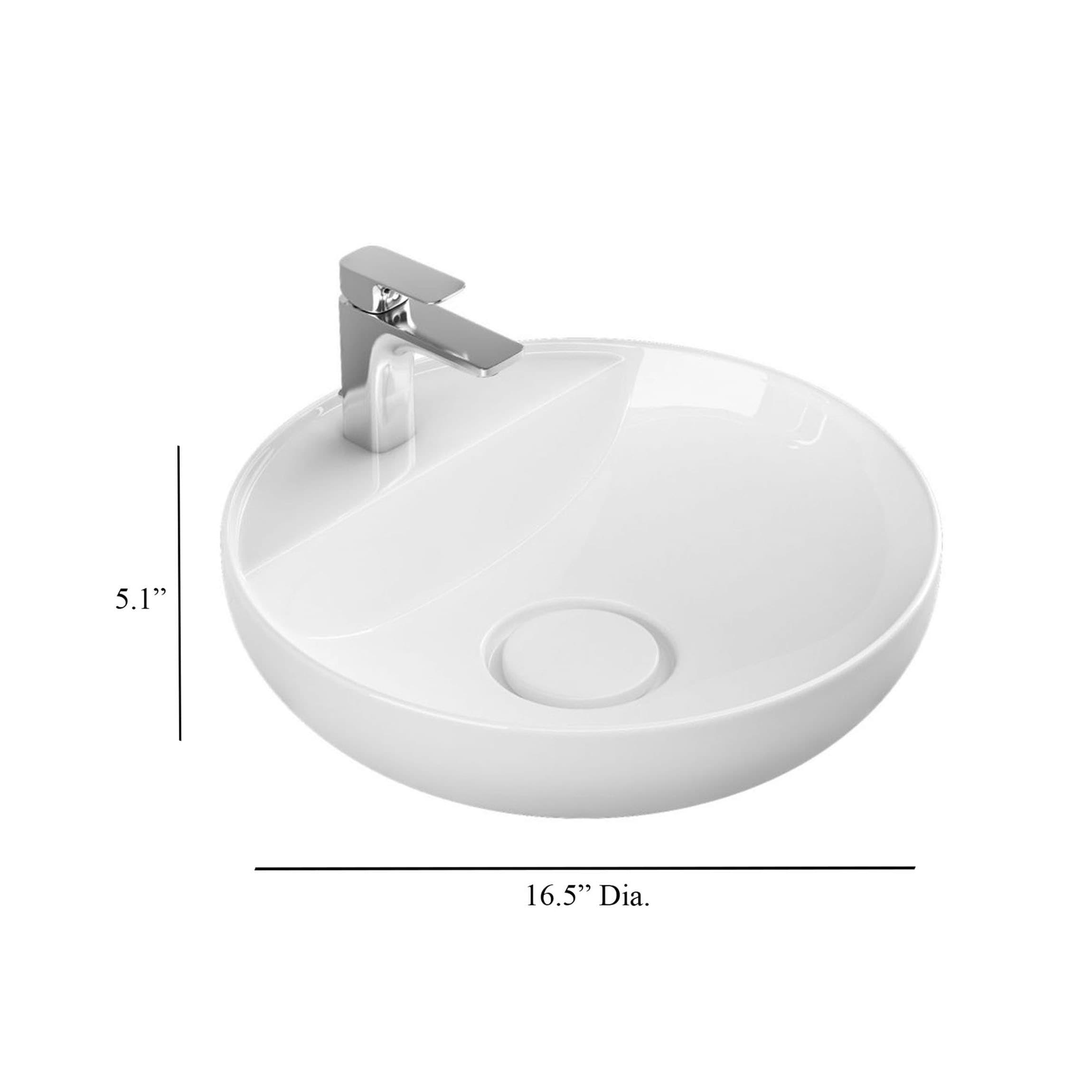 WS Bath Collections Vision 16342 Vessel Bathroom Sink in Glossy White