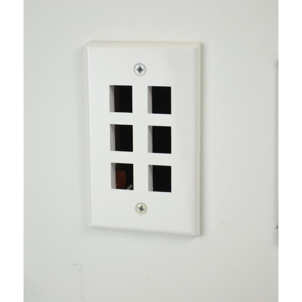 Electronics 6Gang Standard Size White Plastic Indoor Wall