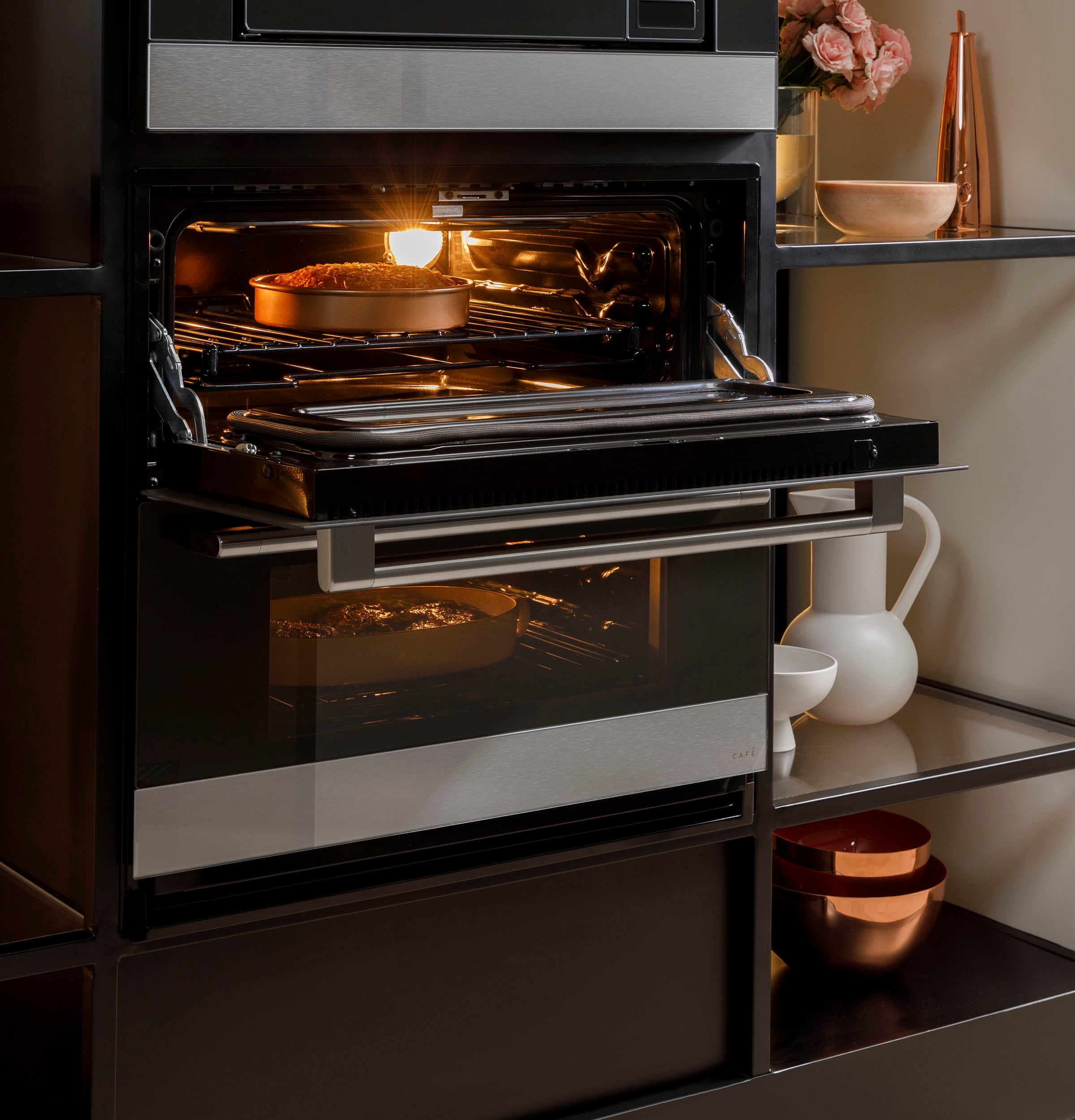 Café™ 30 Smart Single Wall Oven with Convection in Platinum Glass -  CTS70DM2NS5 - Cafe Appliances