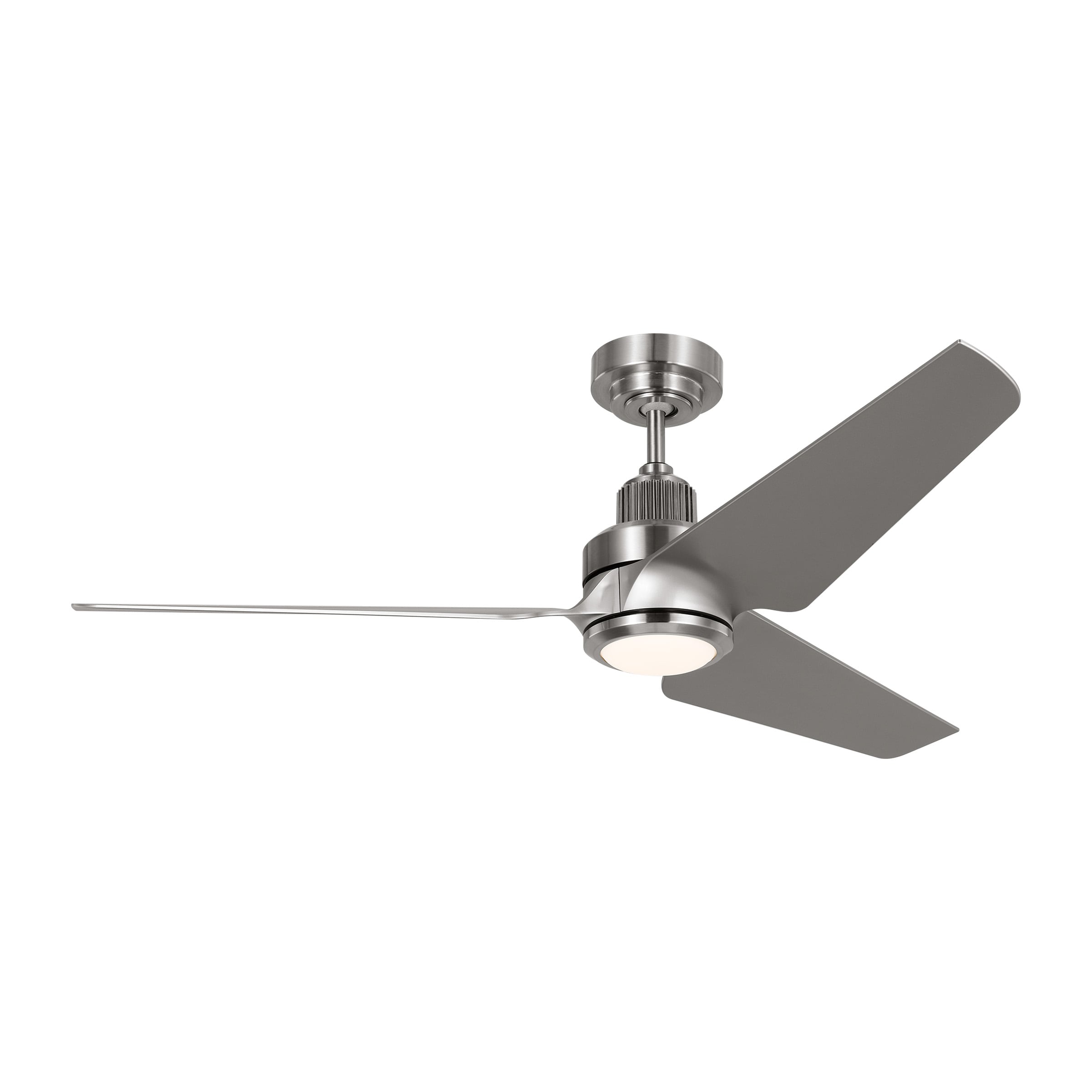 Generation Lighting 3RULSM52BSD Ruhlmann 52-in Integrated LED Smart Brushed Steel with Silver ABS Blades Propeller Ceiling Fan With Light - Remote Included ( 3 -Blade )