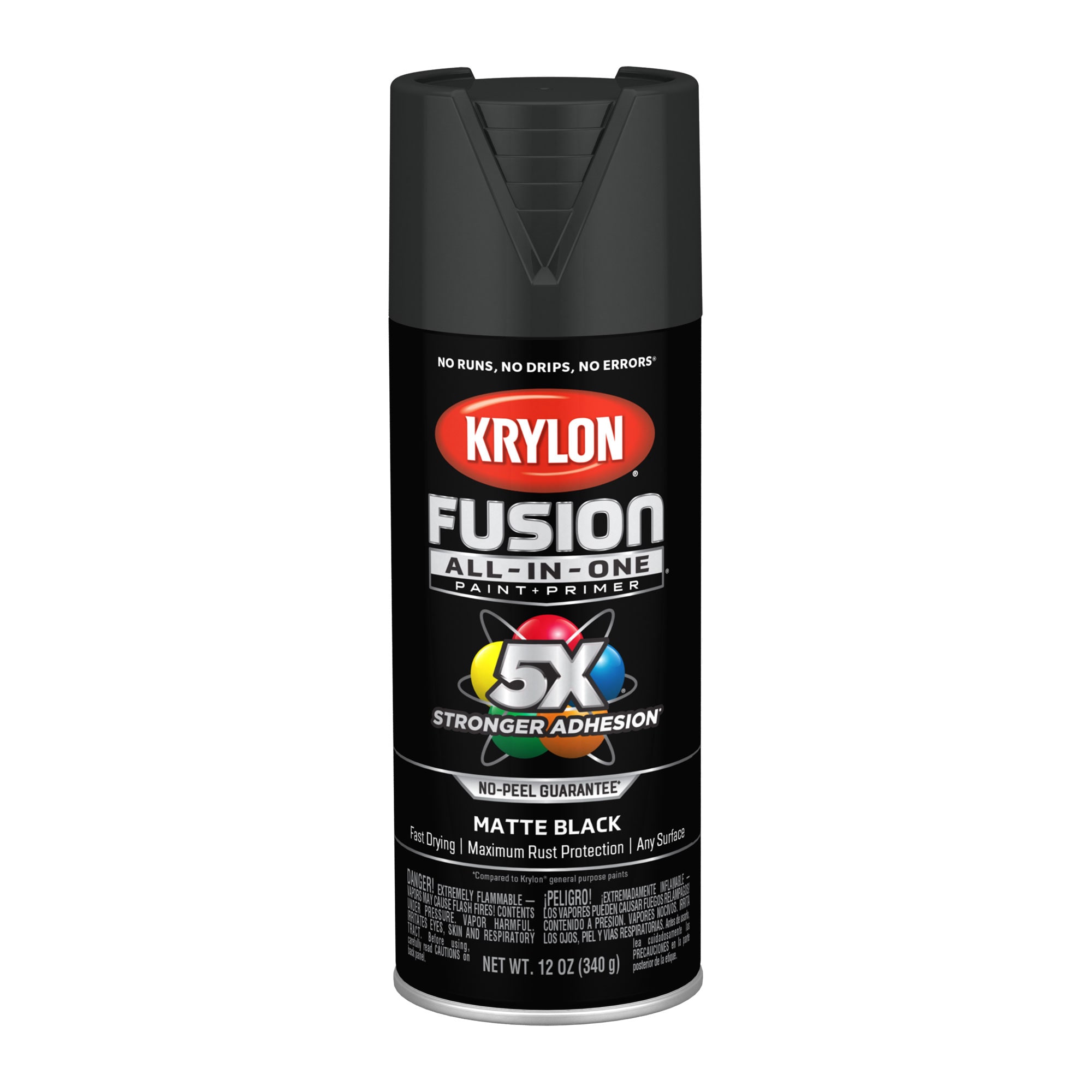 Krylon Fusion All-In-One Matte Black Spray Paint and Primer In One (NET WT.  12-oz