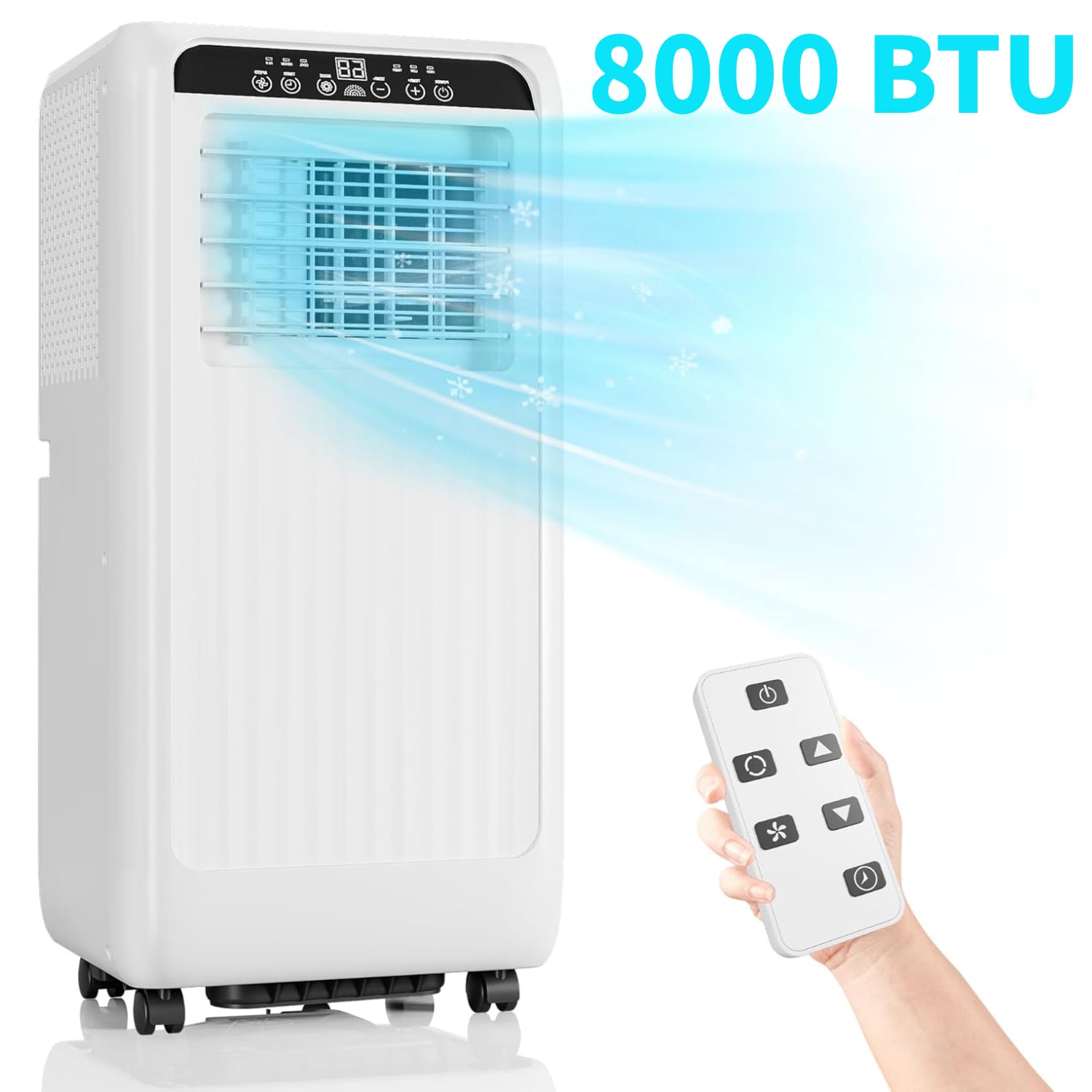 Der Rose LMXPHO-10G4-082232QL 8000 BTU Mini Standing Portable AC Unit with Remote Control and Window Kits for Cools up to 350 Sq.ft White/Black
