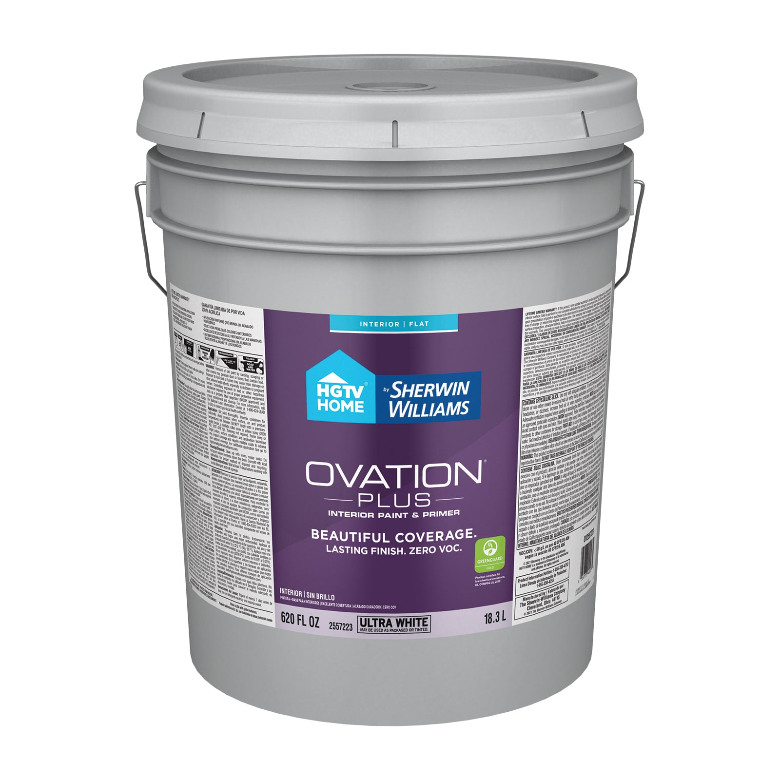 HGTV HOME by Sherwin-Williams Ovation Plus Flat Base Tintable Acrylic  Interior Paint + Primer (5-Gallon) in the Interior Paint department at