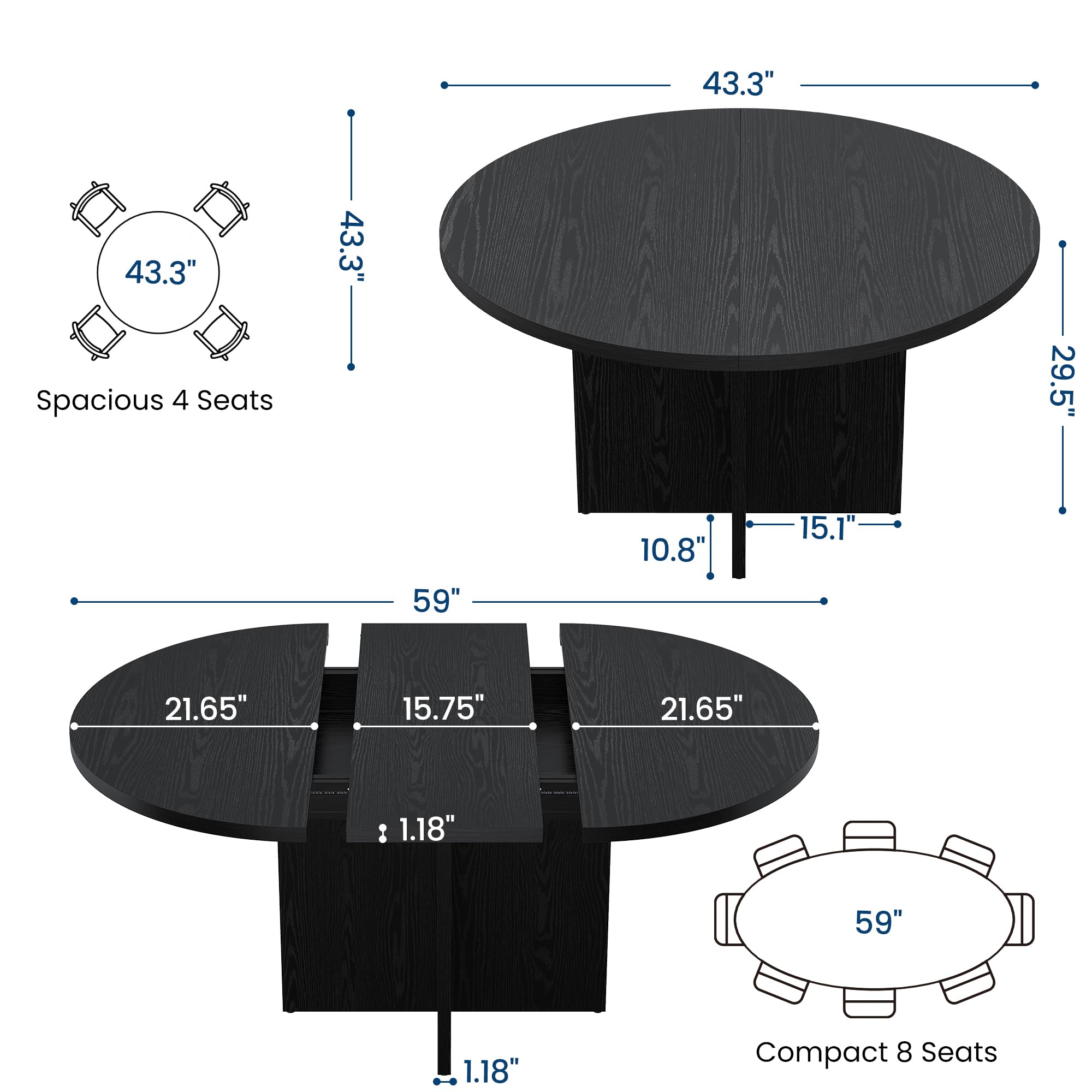 GarveeLife LROY-PHK-35RTCQC8 Dining-Tables - View #2