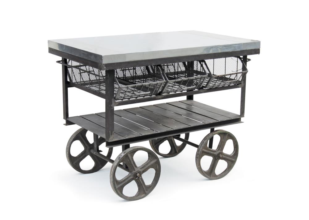 GO Home 15603 Factory Industrial Grey Console Table