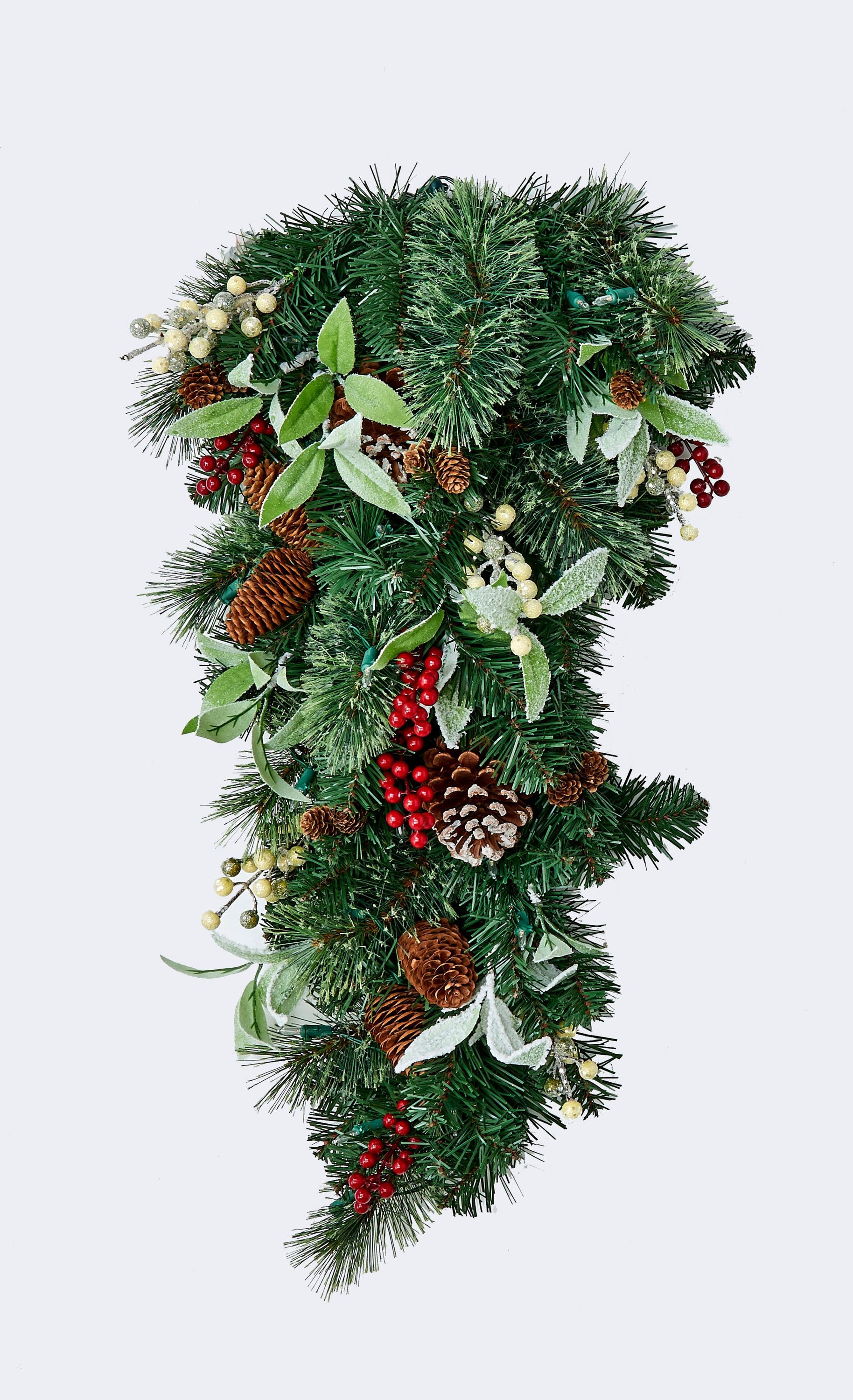 Worth Imports 7918 30-in Pre-lit Indoor Battery-operated Multiple Colors Pine Artificial Christmas Wreath