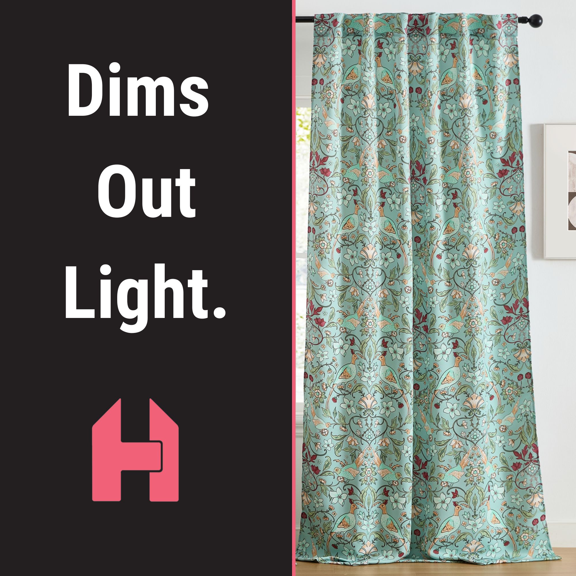 HLC.me FLRNC-96-AQUA curtains - View #4