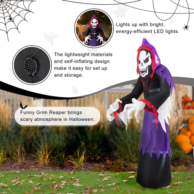 Glitzhome 10.13-ft Lighted Reaper Inflatable in the Outdoor Halloween ...