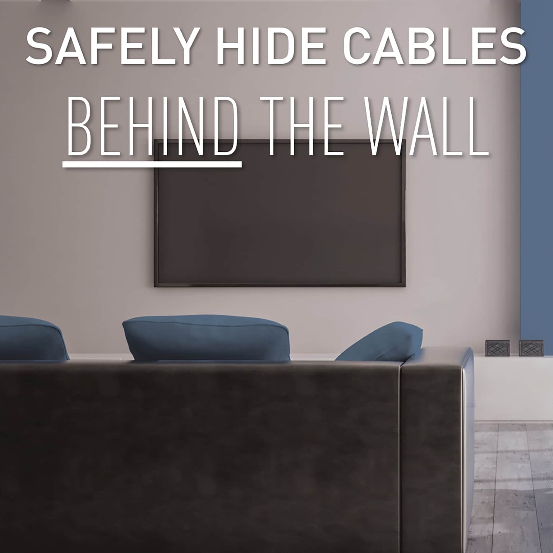 In-Wall Cable Hider for Wall Mount TV- Dual Gang Pass Through Pair with  Drywall Brackets Included - Manage 16 Low Voltage Cords Behind The Wall