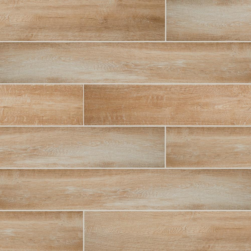 Pike Wood Brown 6-in x 36-in Glazed Porcelain Wood Look Floor and Wall Tile (1.45-sq. ft/ Piece) | - American Olean PW10636HC1PR