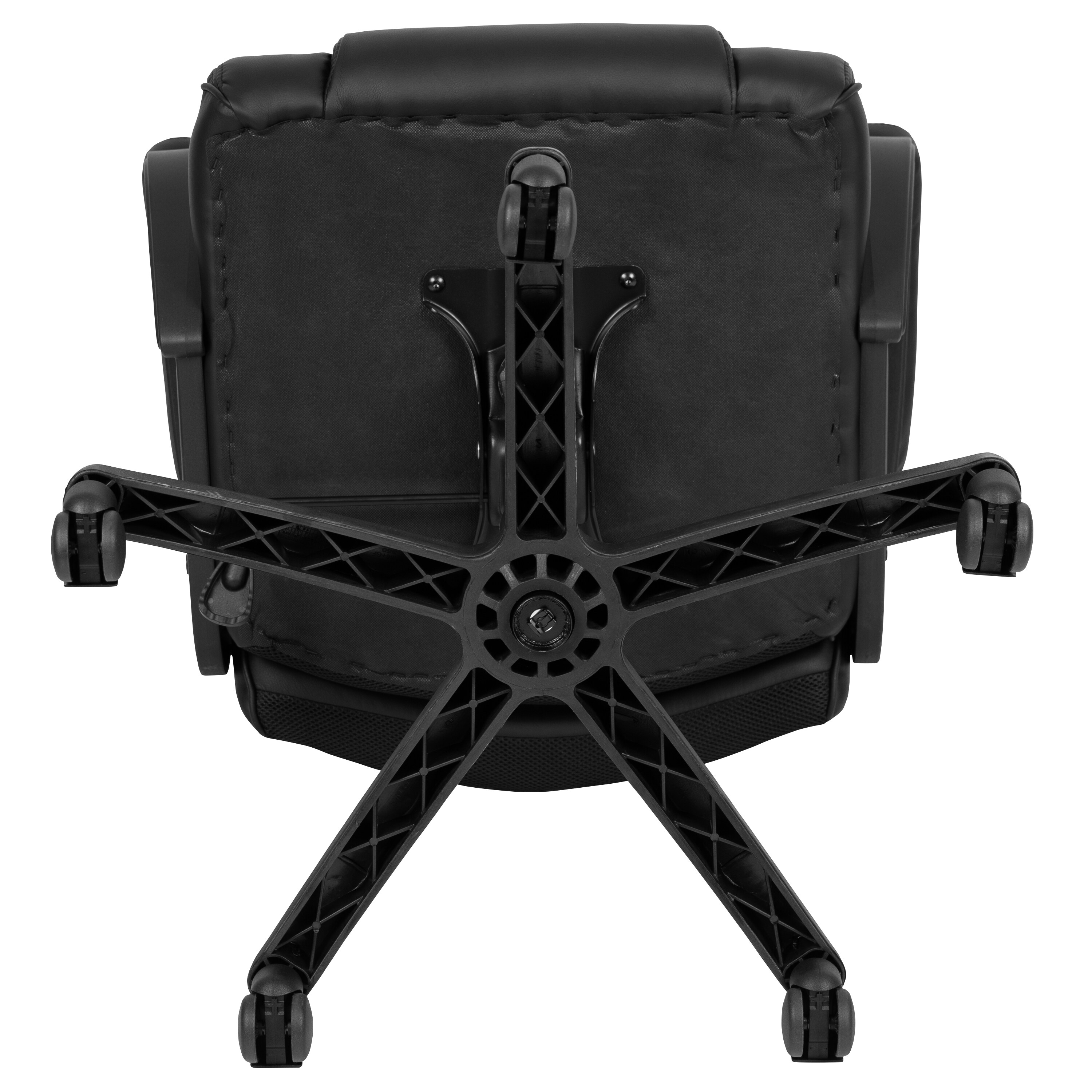 Ergonomic High-Back Black Leather Swivel Office Chair with 360° Swivel