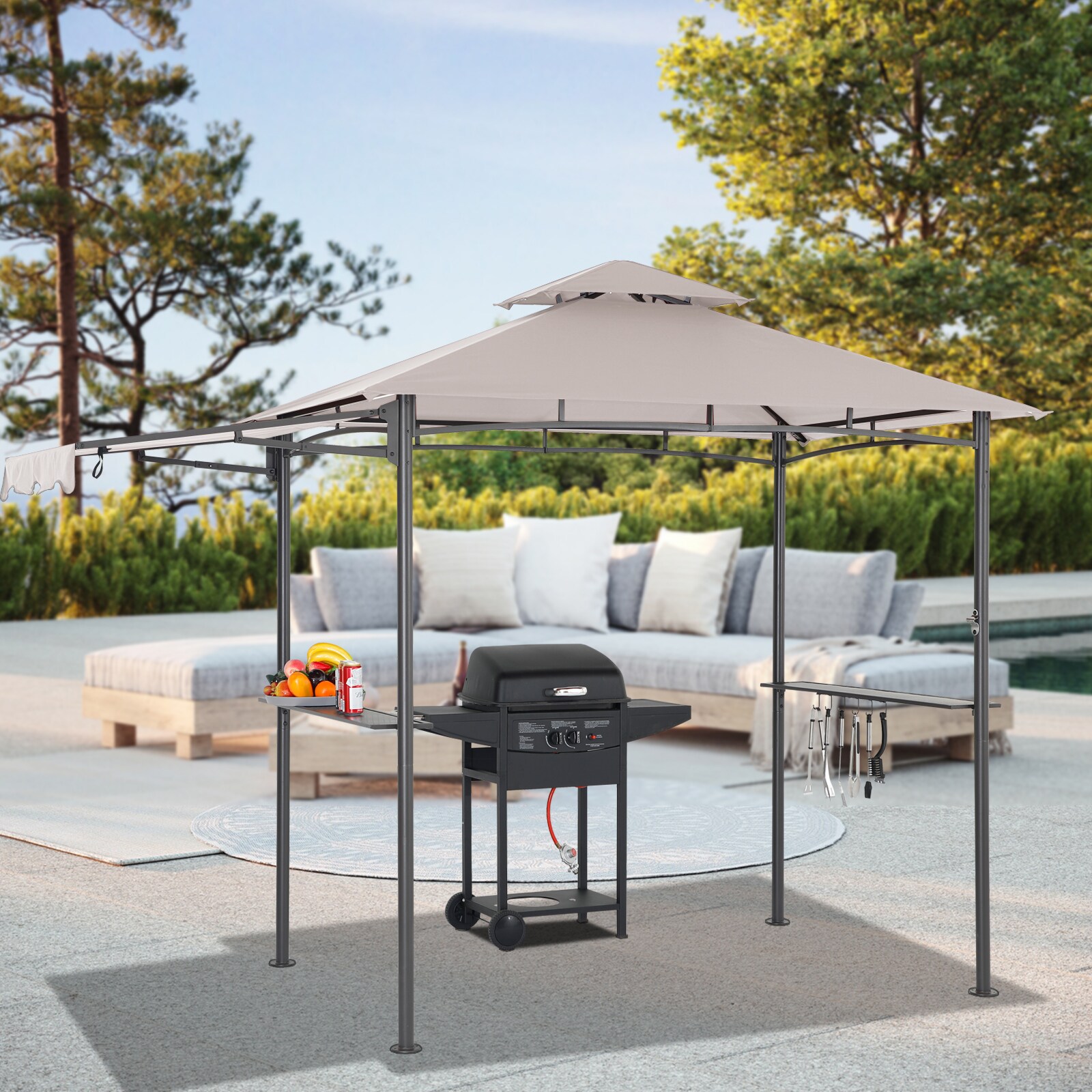 StarEcho SKPE-GREY Wood-Resin-Gazebos - View #2