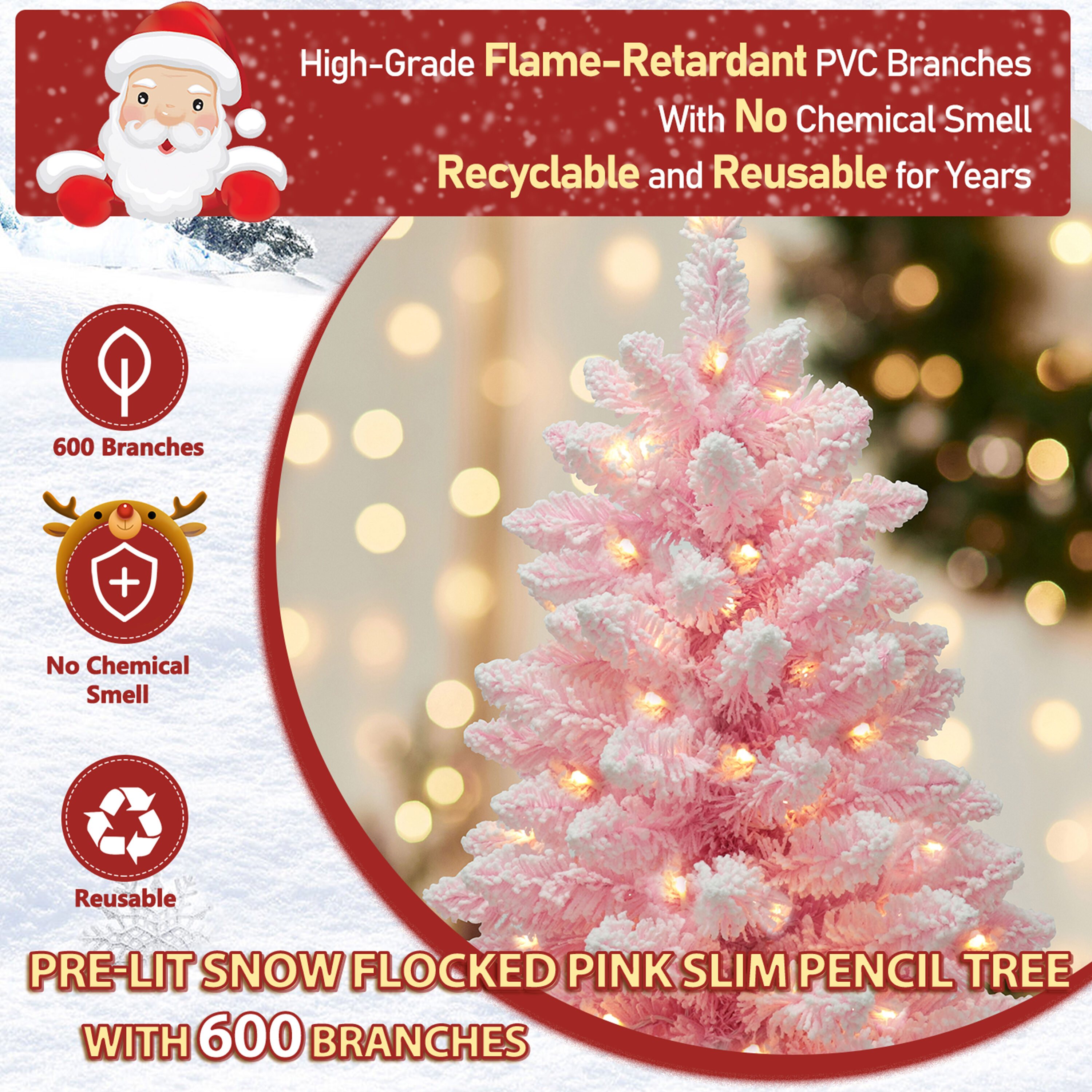 VEIKOUS HP1001-18PK-5 Artificial-Christmas-Trees - View #5