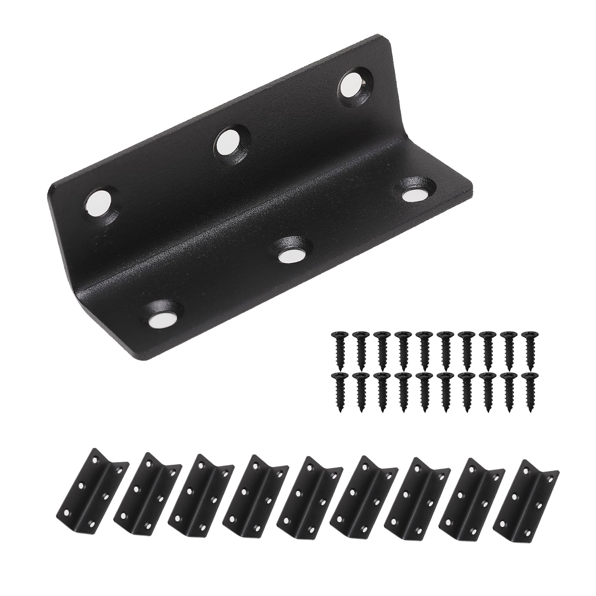 Etokfoks  3 2 Heavy Duty Metal Corner Brace 6 Hole 90 Degree L Bracket Black Shelf Support 10 Pack