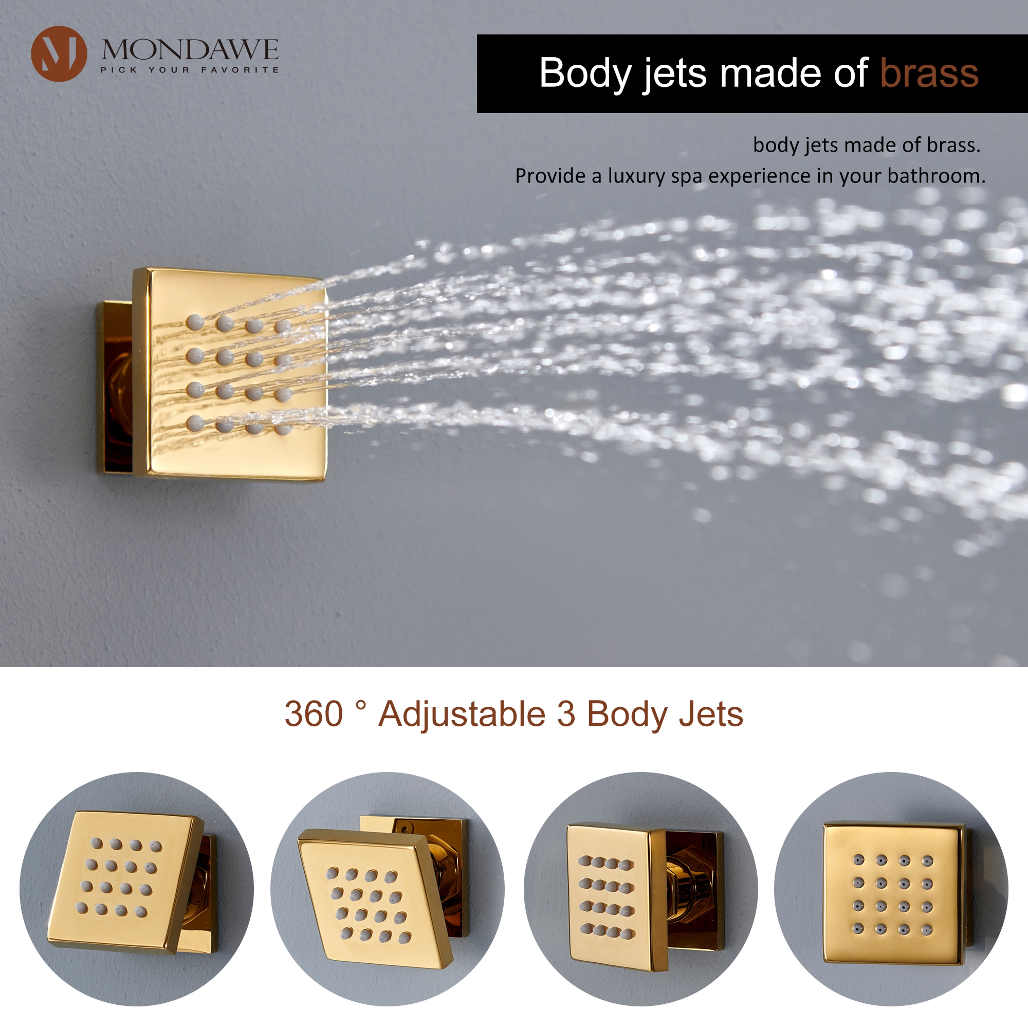 Mondawe MO1791DT-MB Showerhead-Bar-Panels - View #8