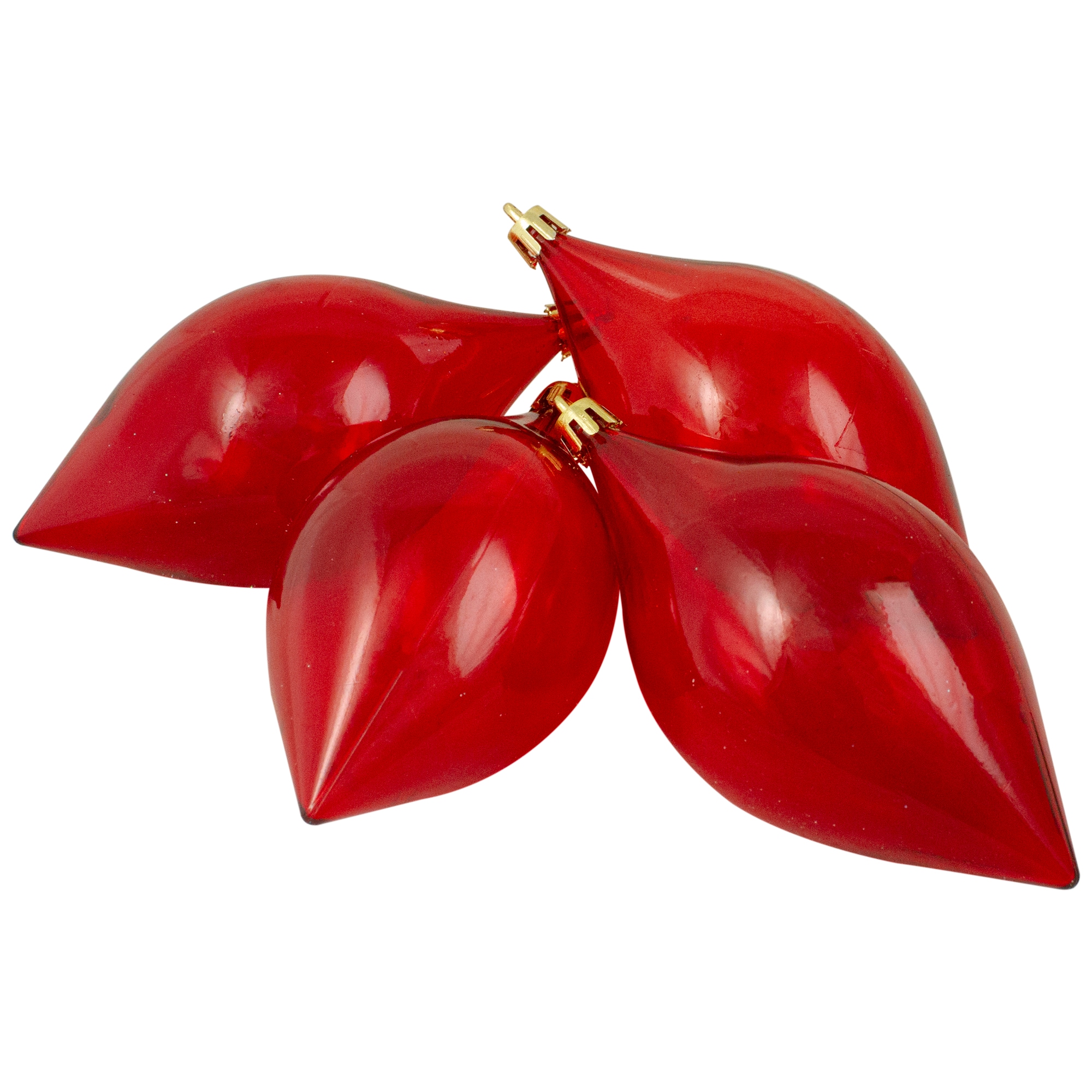 Northlight 31757054 4 -Pack Red Standard Indoor Ornament set Shatterproof
